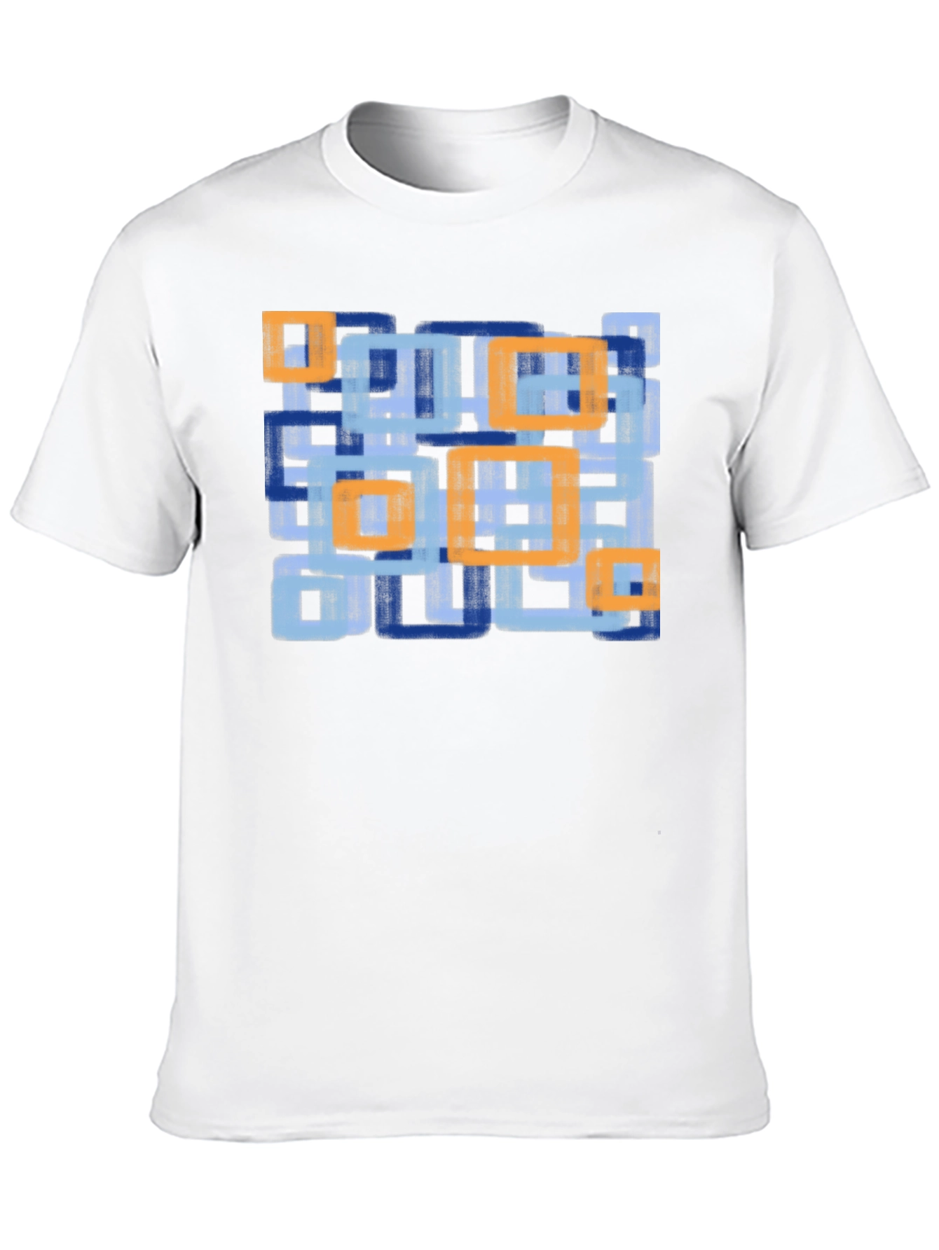 Black Modern Abstract Geometric T-Shirt view 10