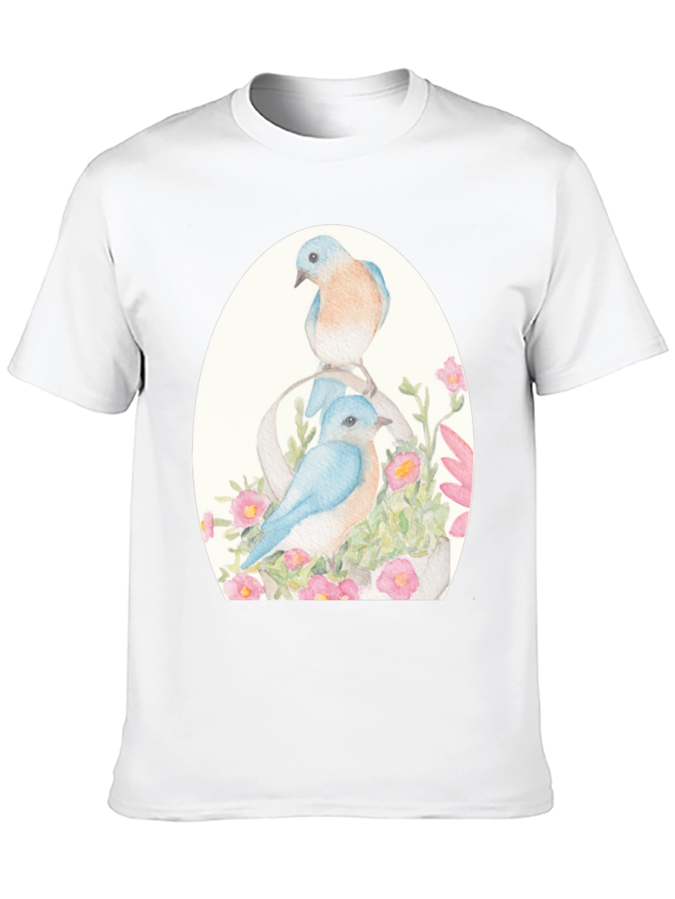 Black Bluebird Floral Graphic Tee - Nature Lover's Shirt view 10