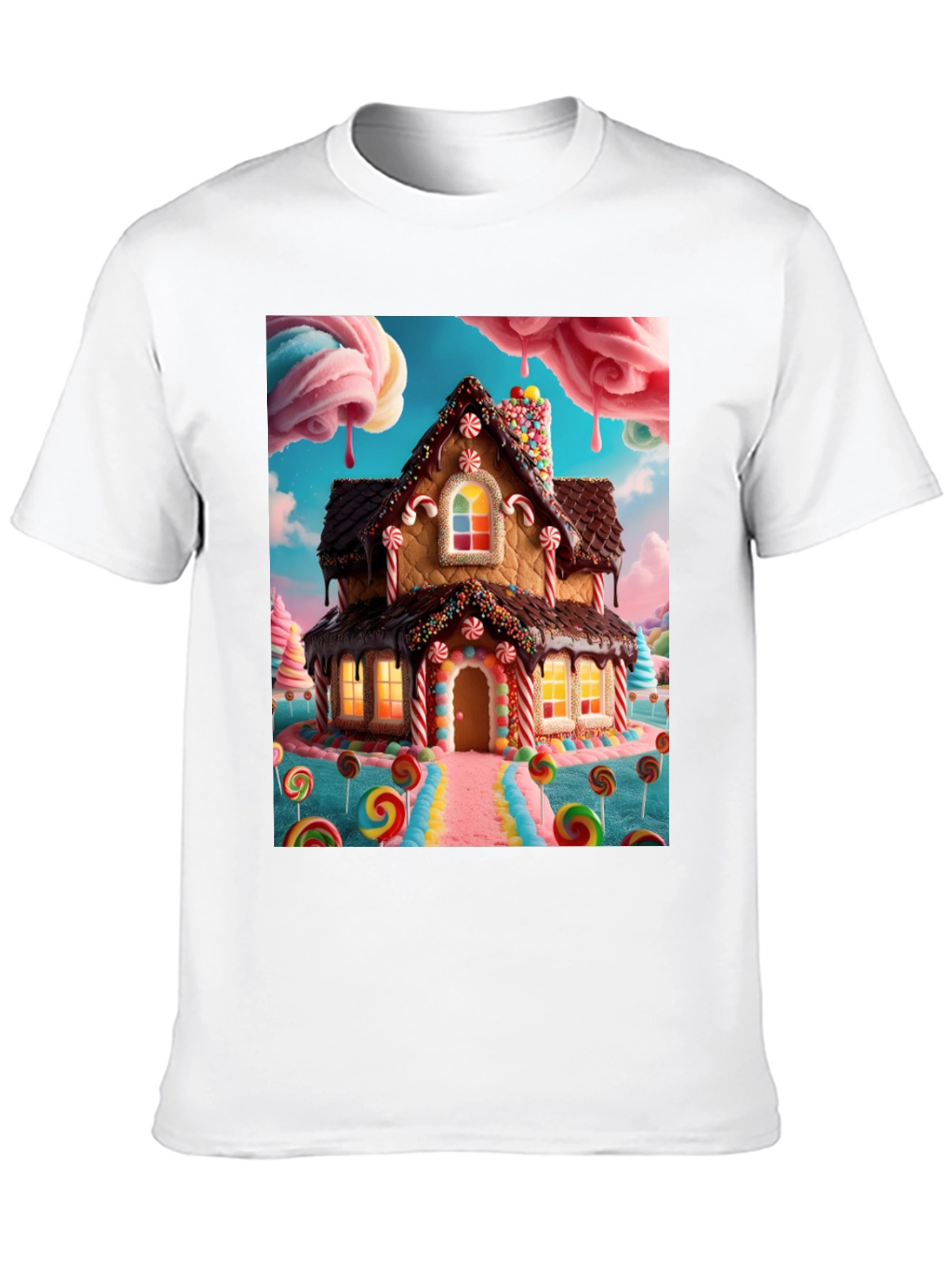 Black Sweet Tooth T-Shirt - Gingerbread House Design view 10