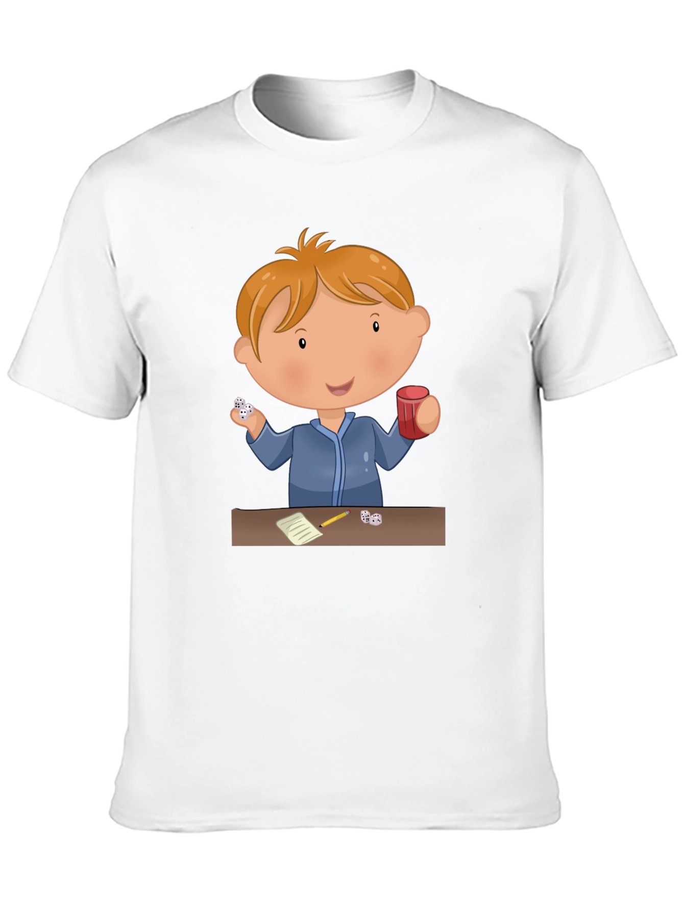 Black Cartoon Kid Dice Game Black T-Shirt view 10