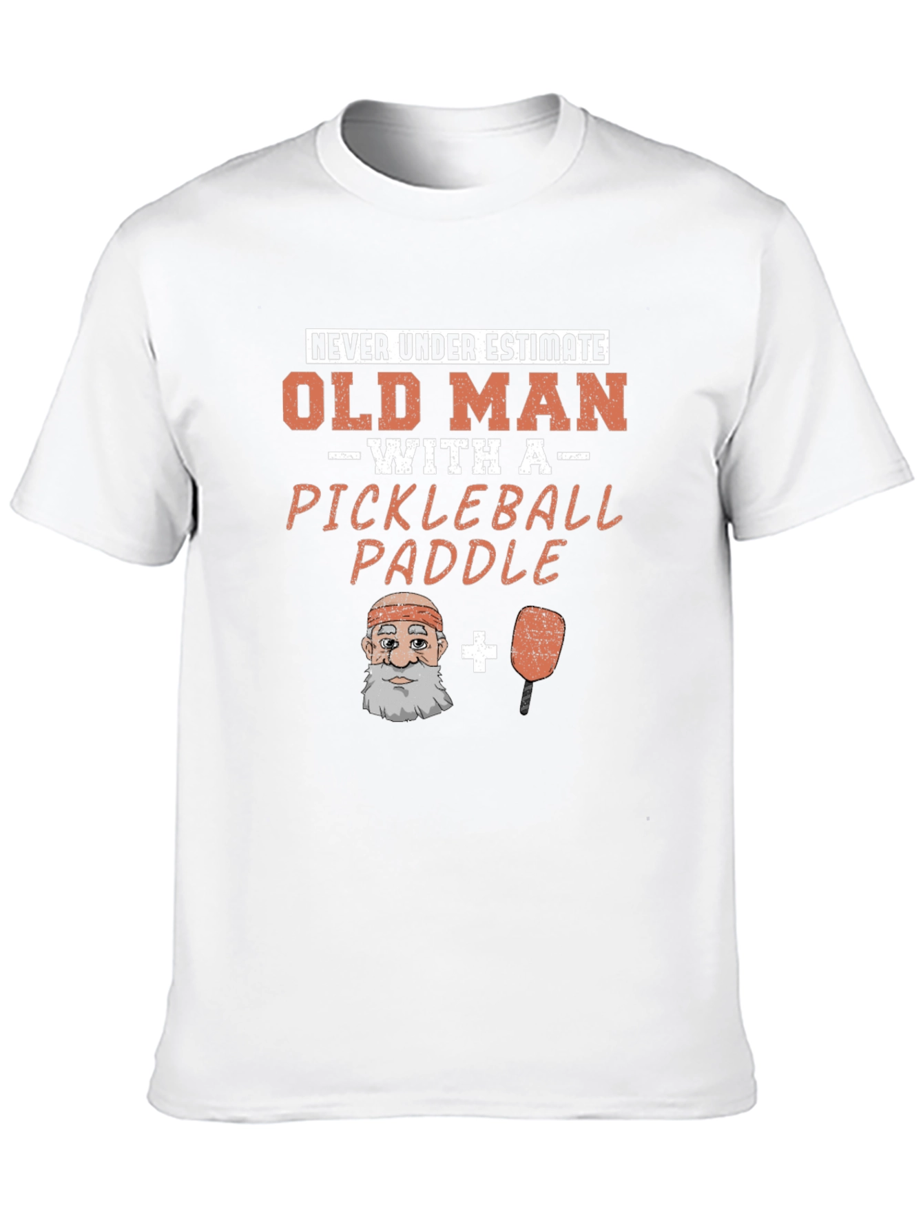 Black Old Man Pickleball Paddle Funny Graphic Tee view 10