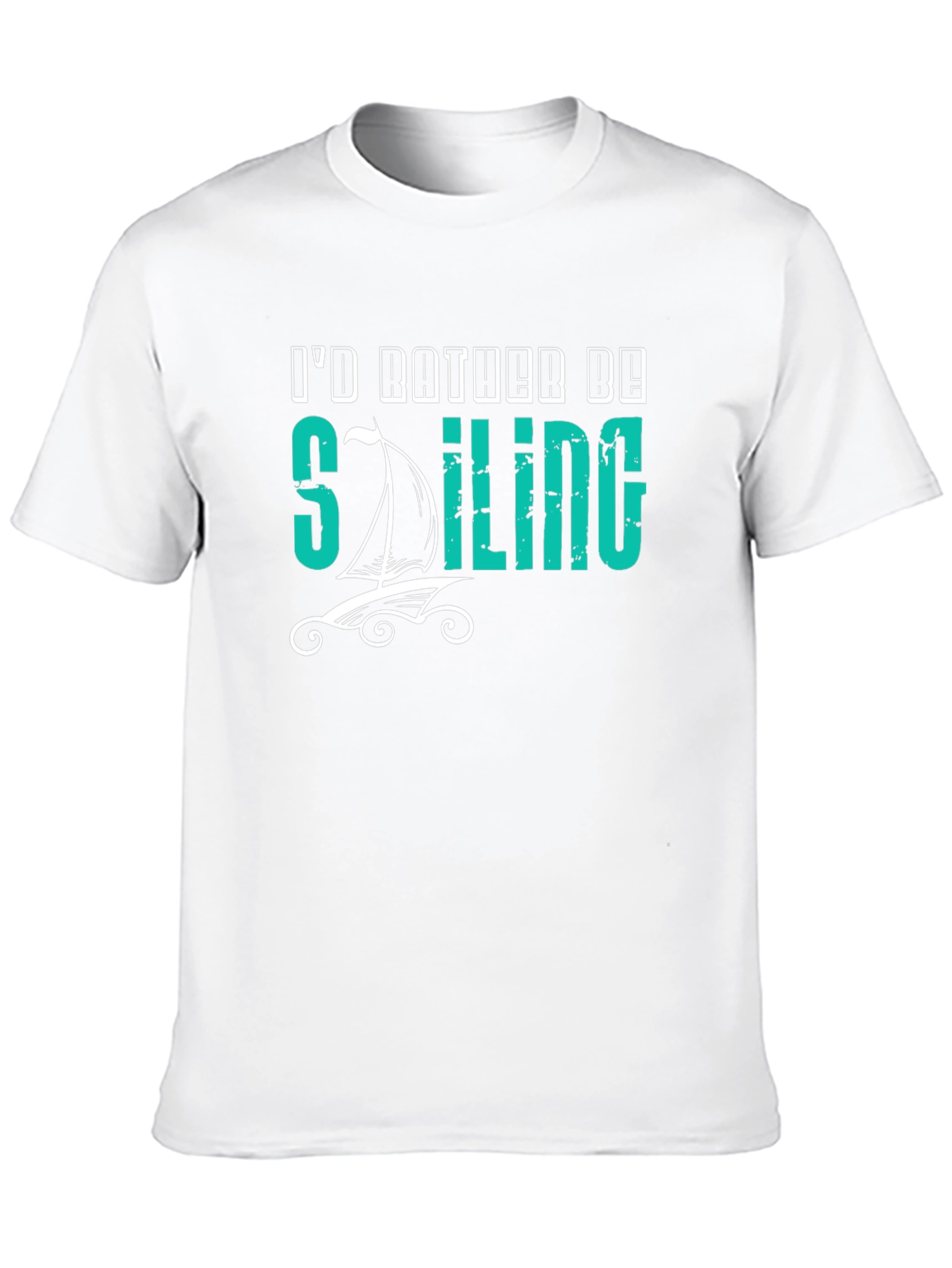 Black I'd Rather Be Sailing Black T-Shirt view 10