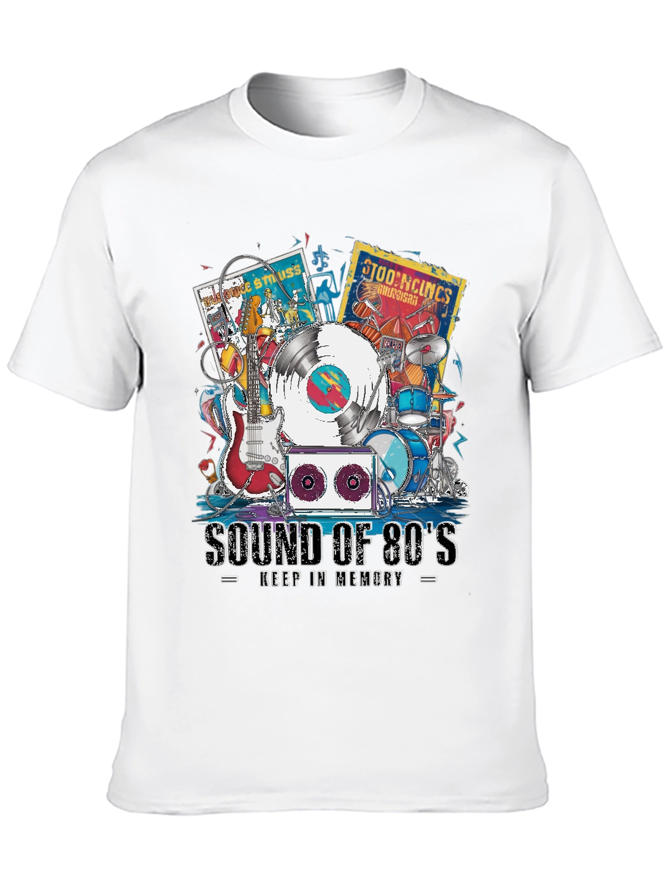 Black Sound of 80's Music T-Shirt view 10