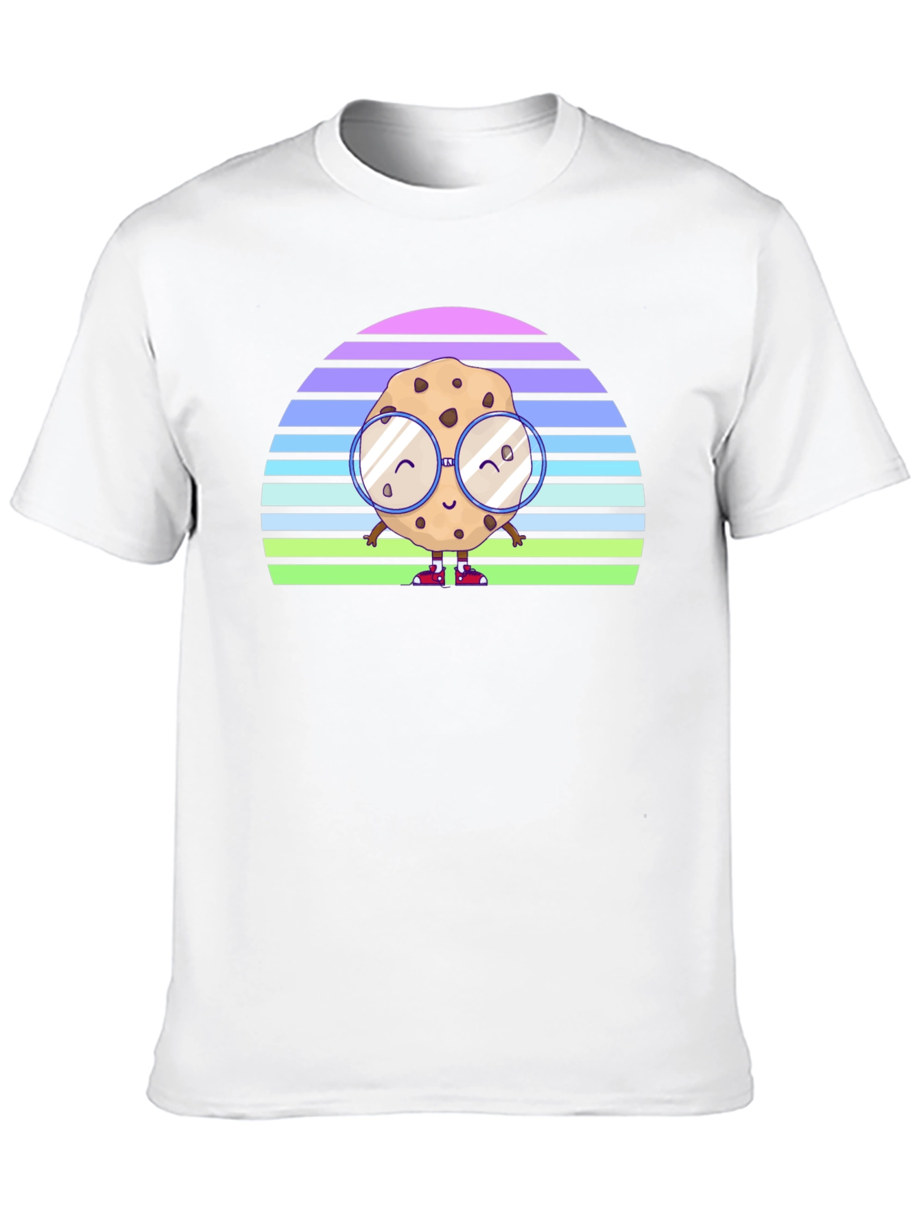 Black Retro Cookie with Glasses Black T-Shirt view 10