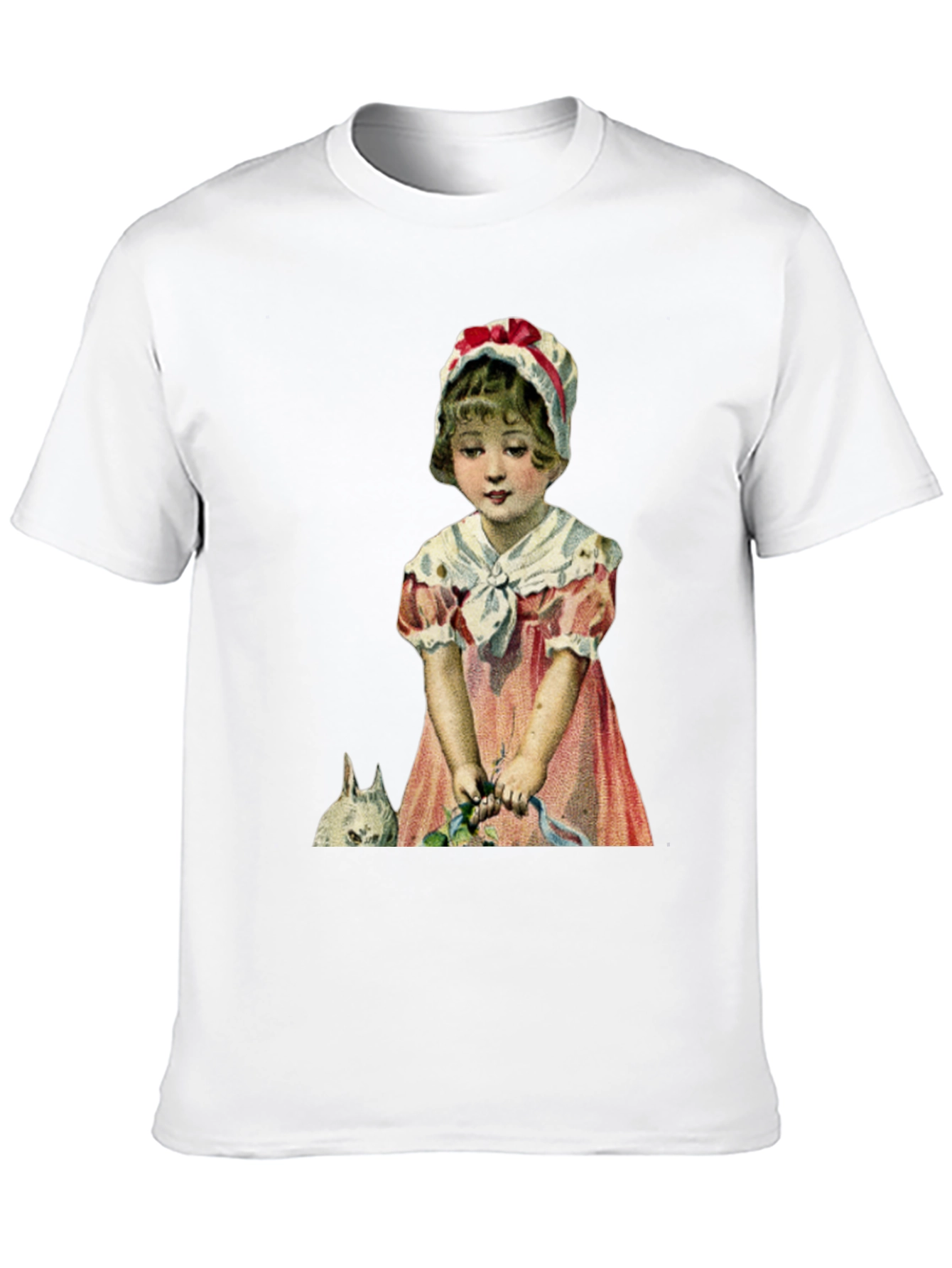 Black Vintage Girl with Rabbit T-Shirt view 10