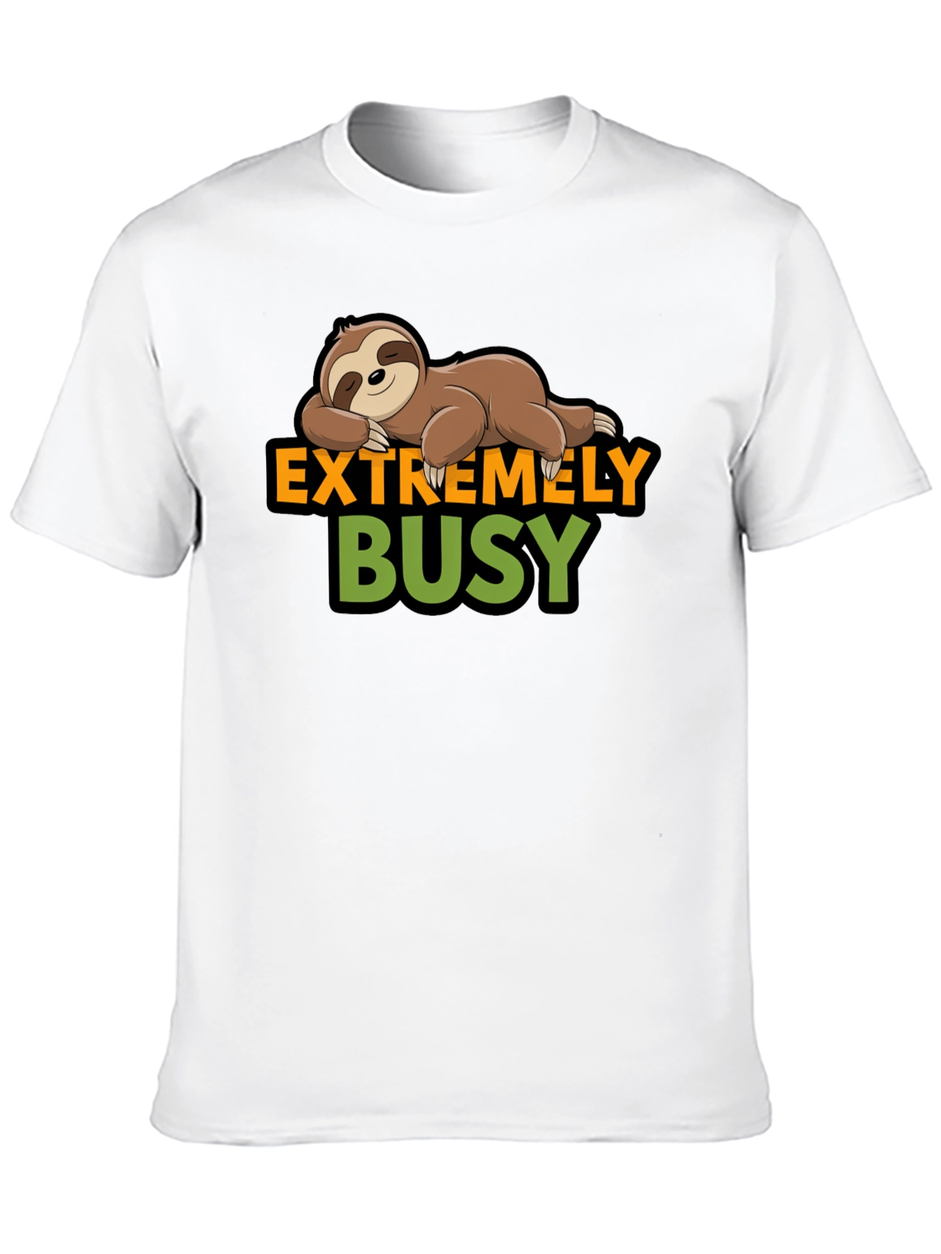 Black Extremely Busy Sloth Graphic T-Shirt view 10