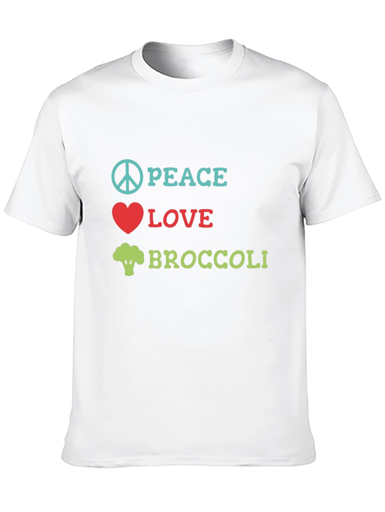 Black Peace Love Broccoli T-Shirt, Funny Vegan Tee view 10