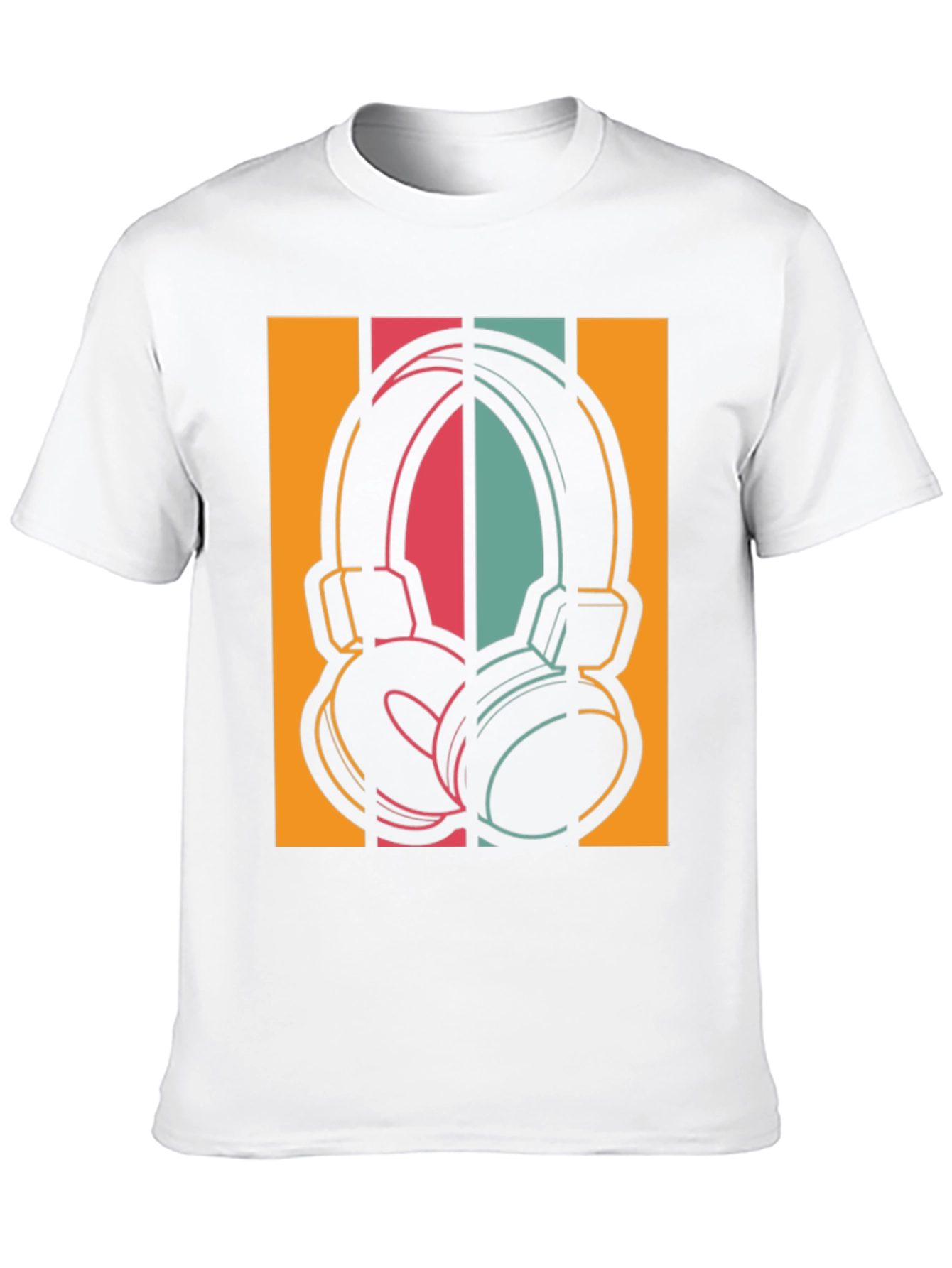 Black Retro Headphones Graphic Tee - Vintage Style Music Shirt view 10