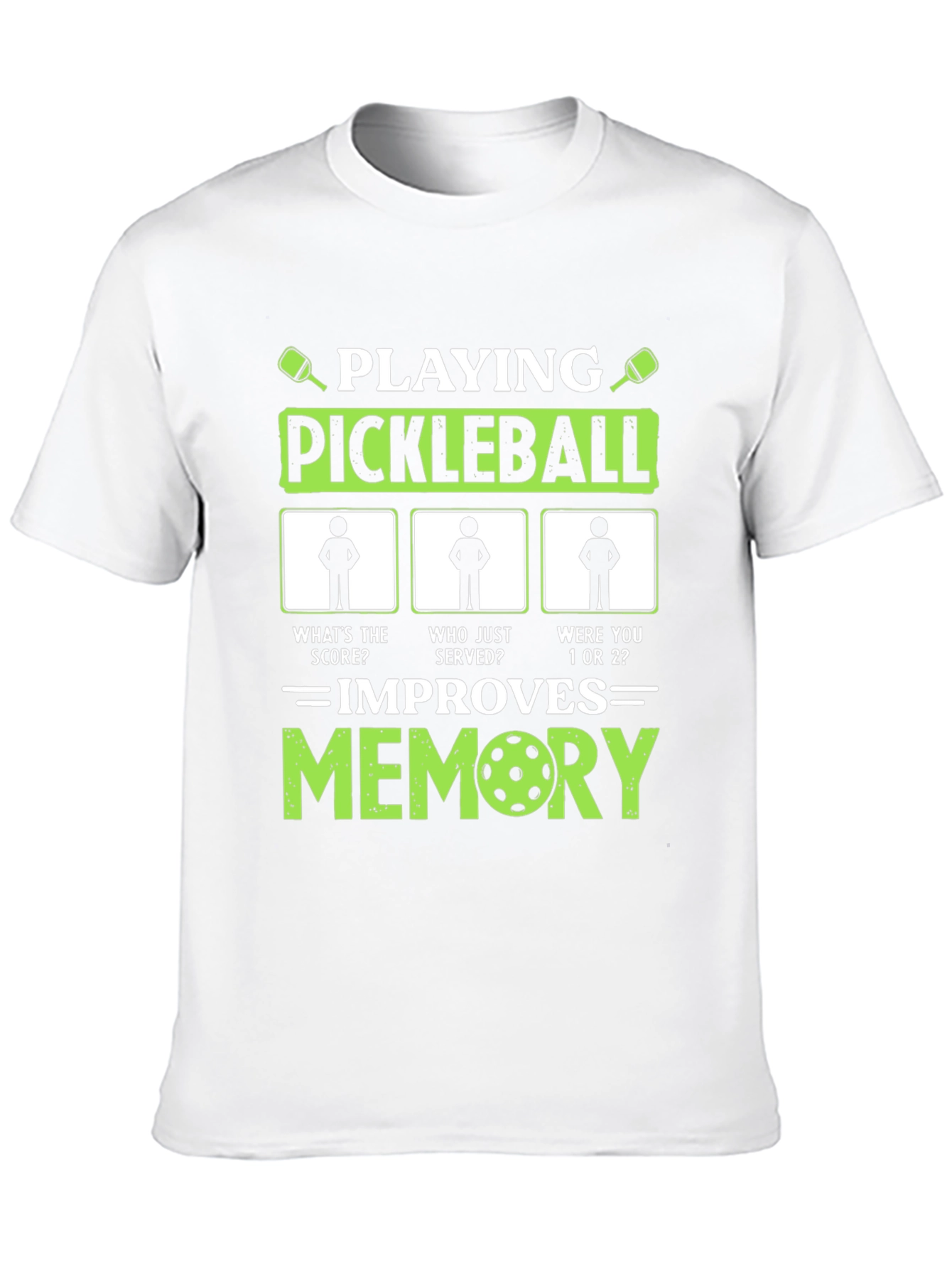 Black Pickleball Memory Improvement T-Shirt view 10
