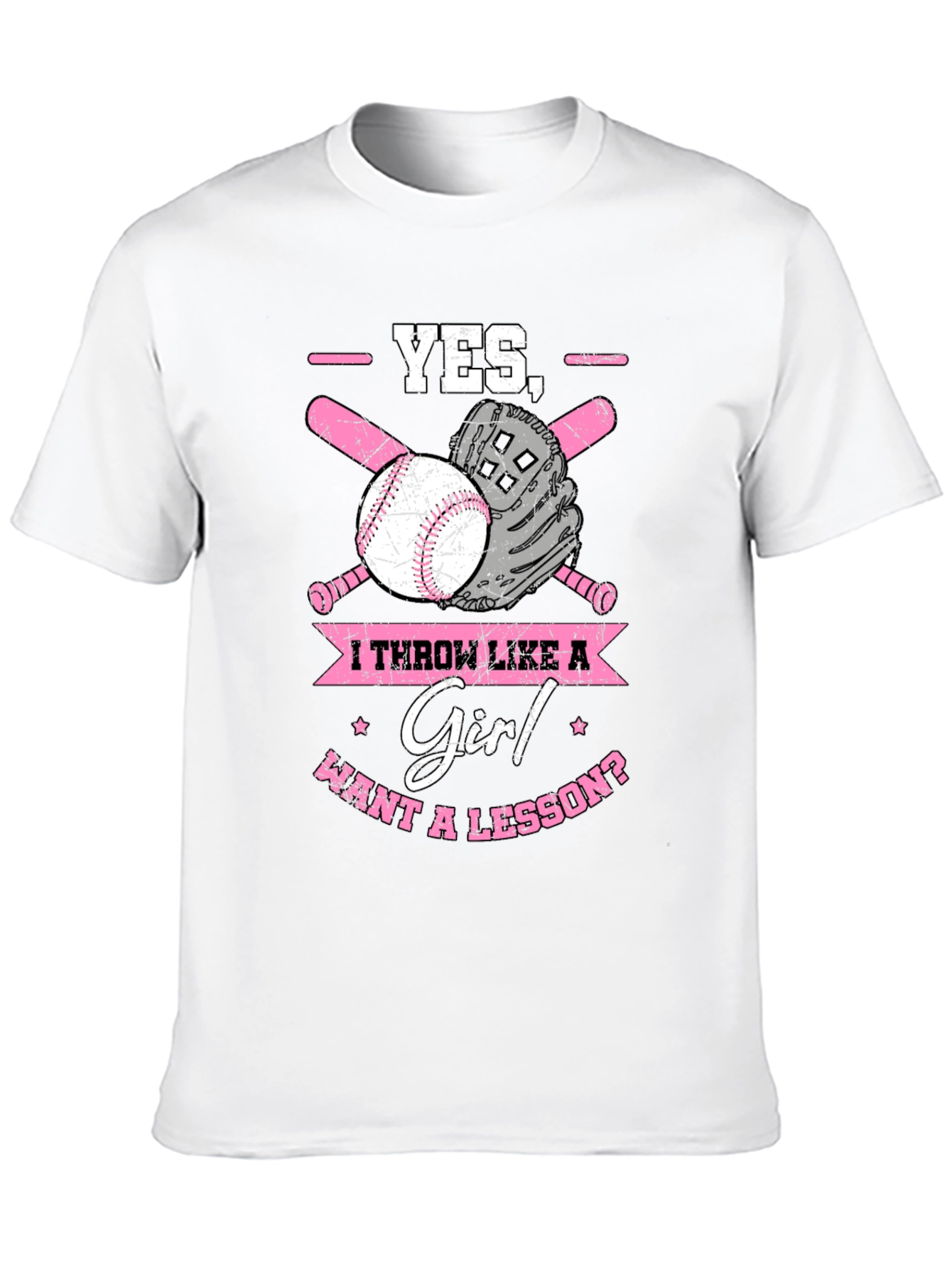 Black Yes, I Throw Like a Girl T-Shirt Baseball Bat Glove view 10