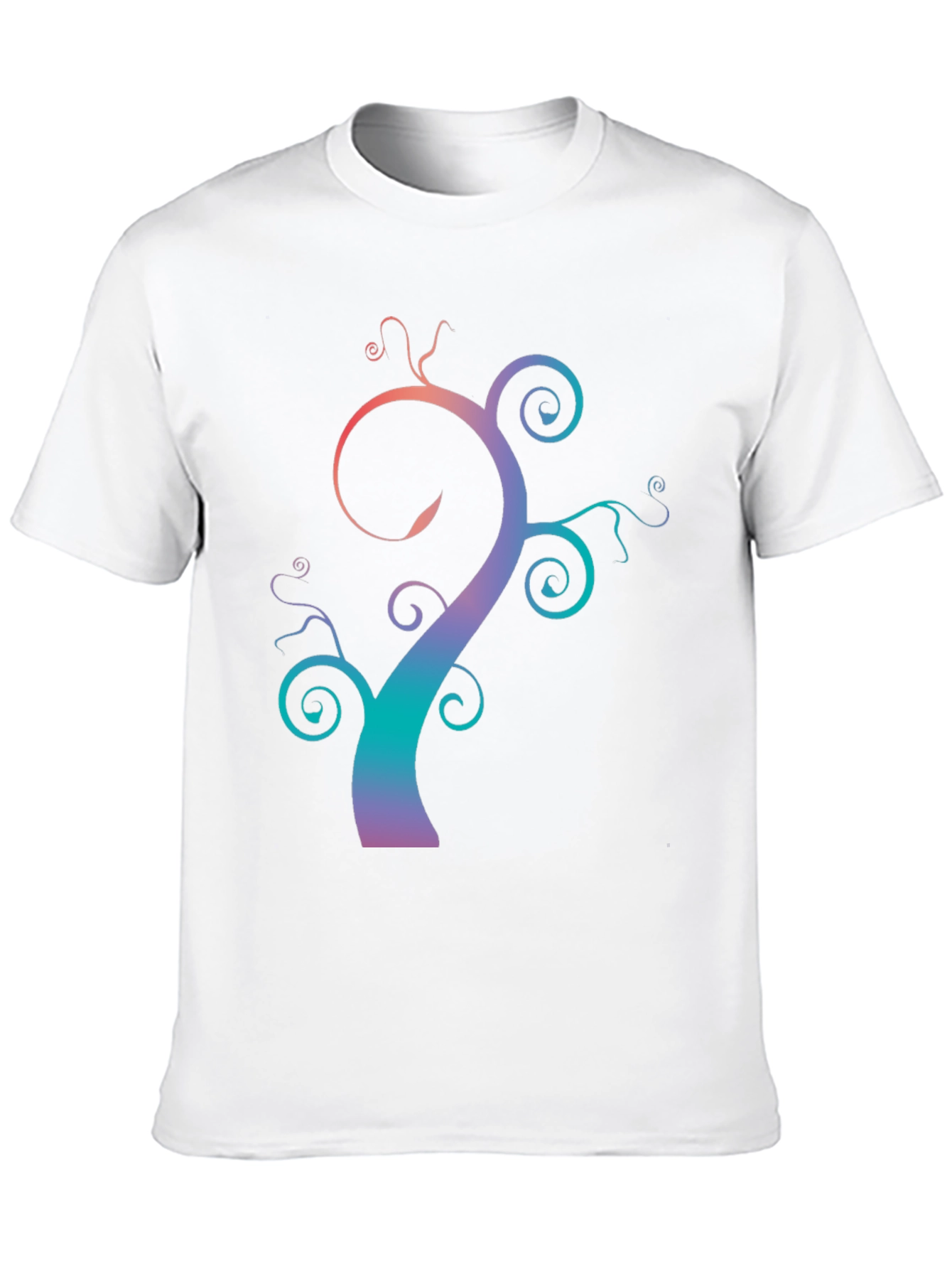 Black Gradient Tree Graphic Tee - Black Unisex T-Shirt view 10