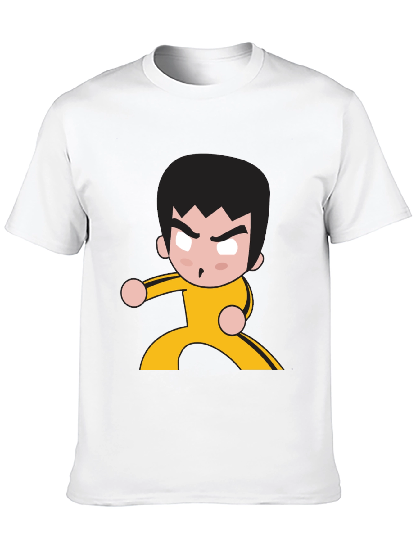 Black Martial Arts Cartoon Graphic Black T-Shirt view 10