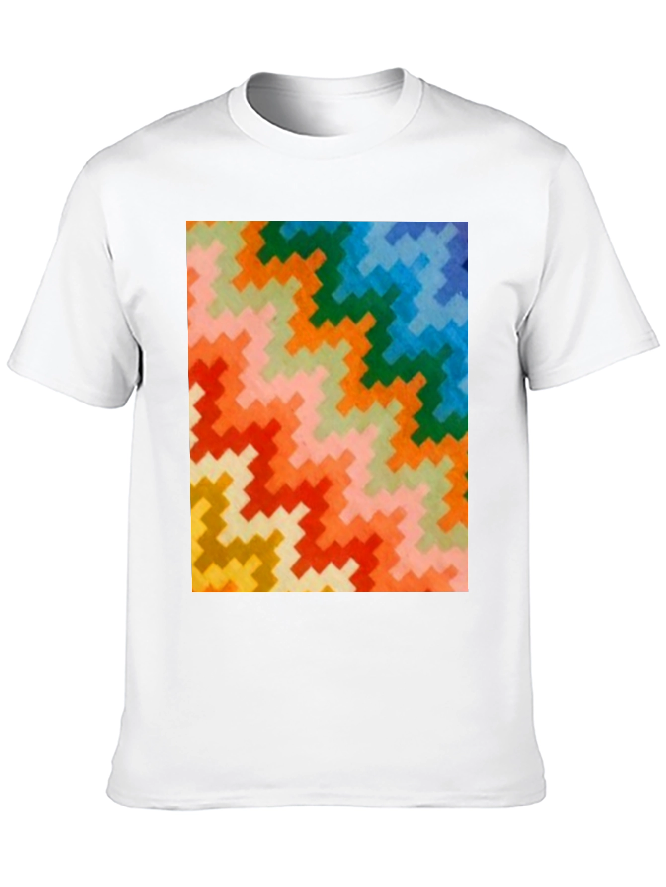 Black Retro Zig-Zag Pattern Tee - Bold & Funky view 10