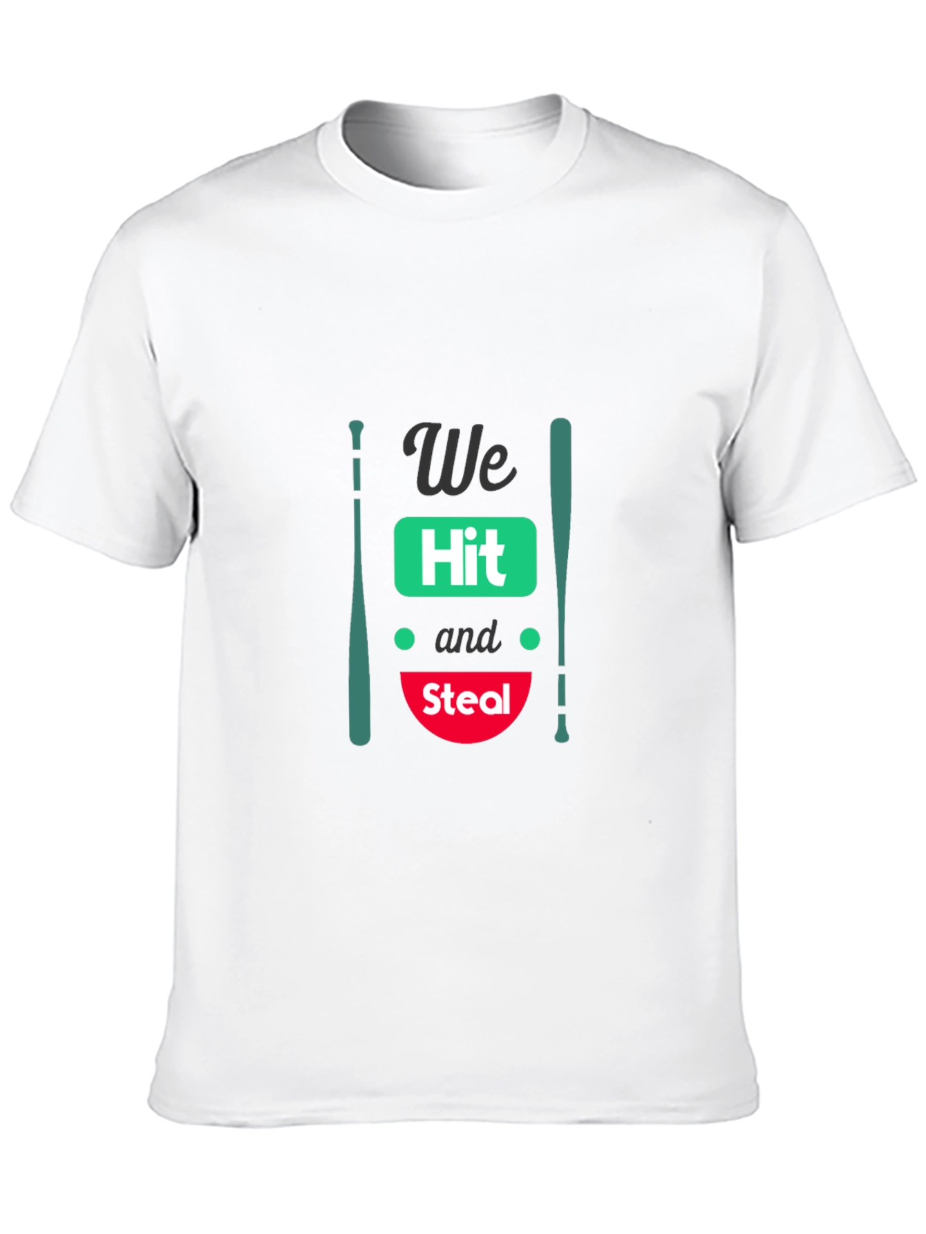 Black We Hit and Steal Baseball T-Shirt view 10