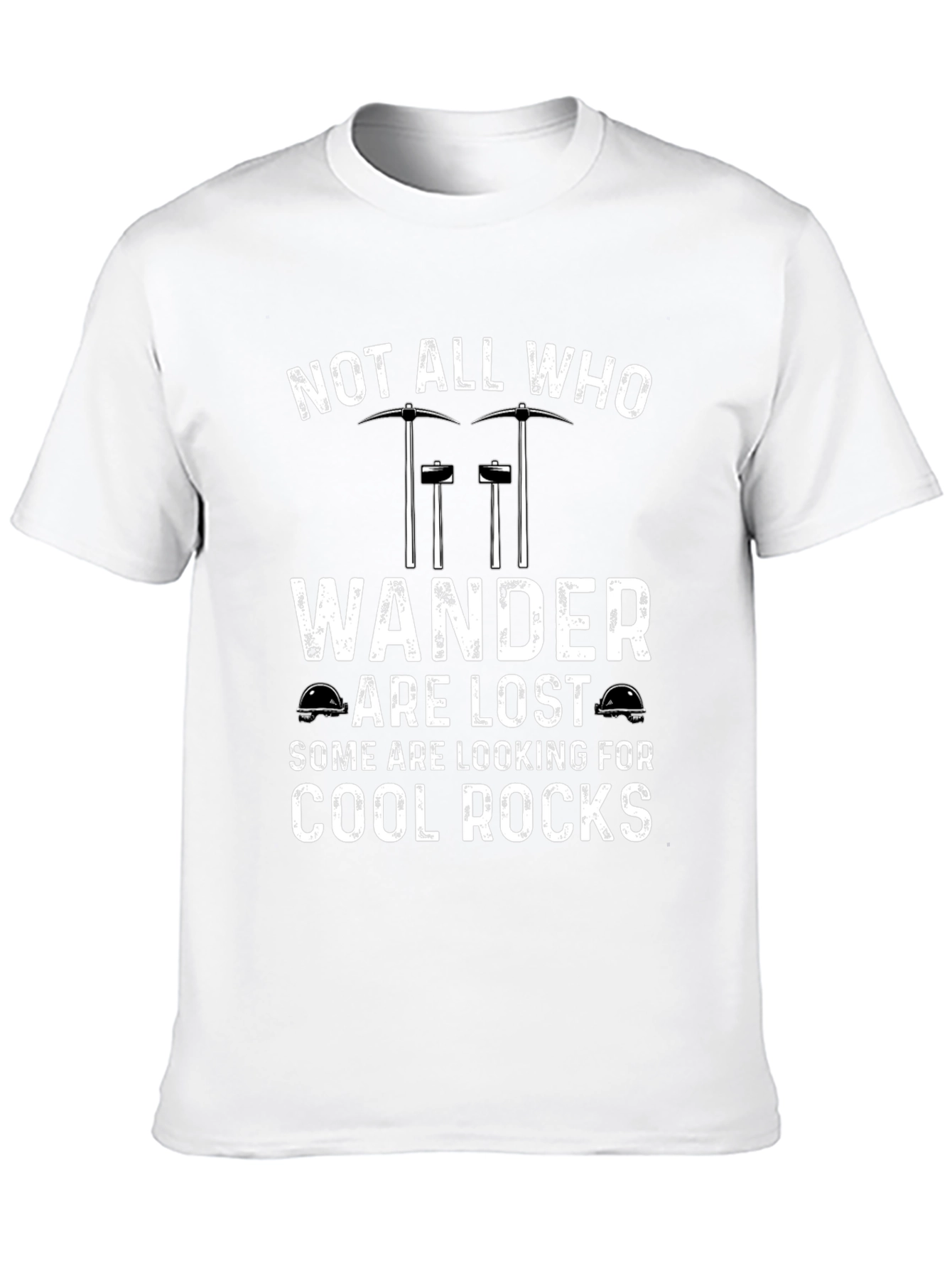 Black Cool Rocks T-Shirt: Not All Who Wander Are Lost view 10