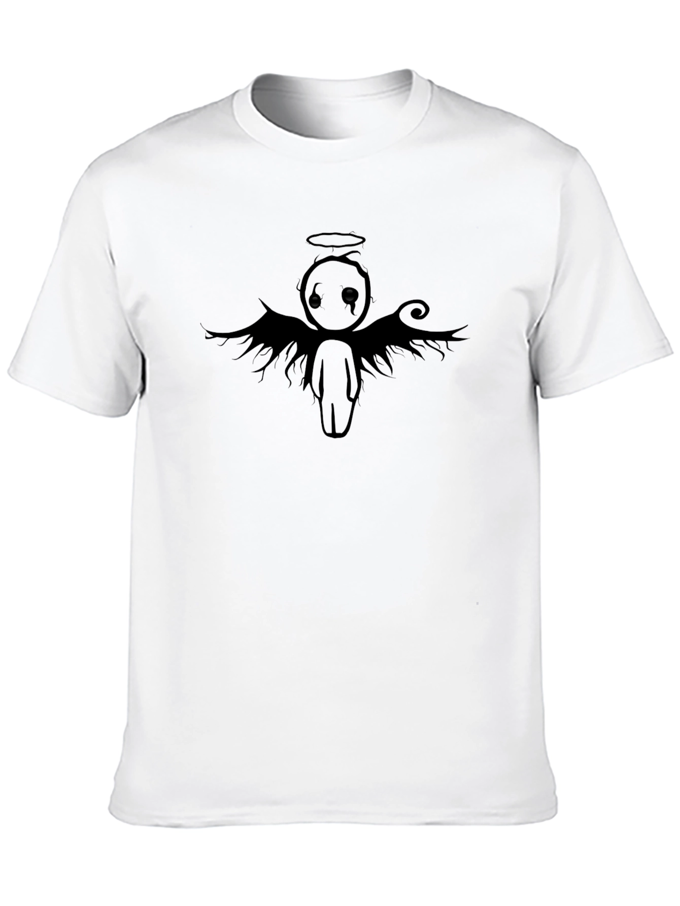 Black Emo Angel Graphic Tee - Black T-Shirt view 10