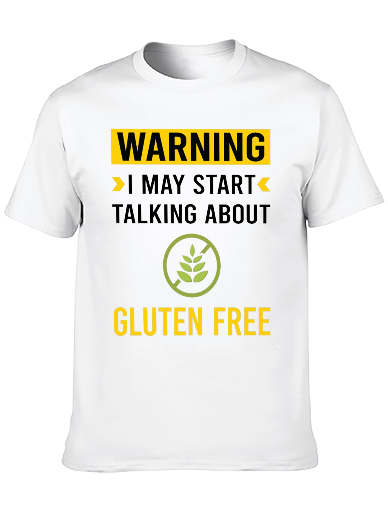 Black Warning Gluten Free T-Shirt - Talk About Gluten Free! view 10