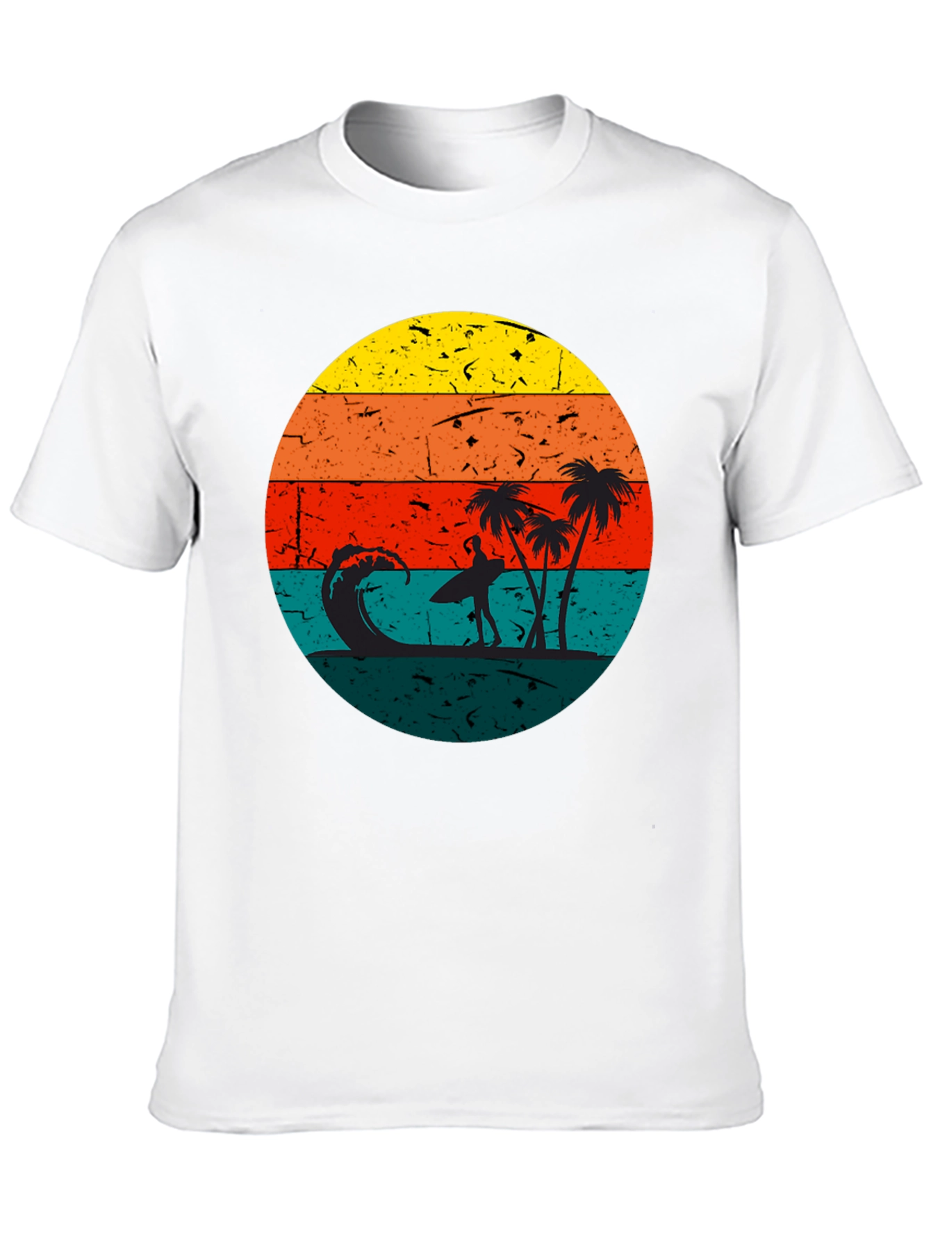 Black Retro Sunset Surfer T-Shirt - Black view 10