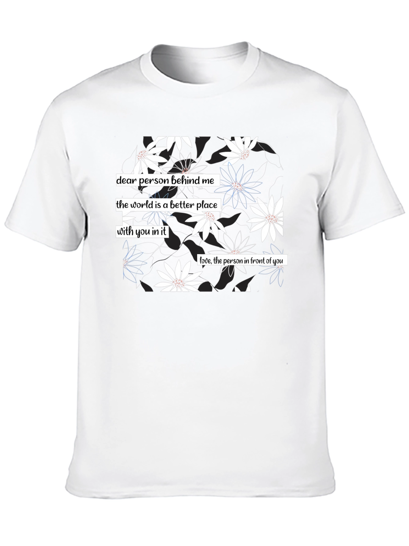 Black Floral Graphic Tee - Dear Person Behind Me Print view 10