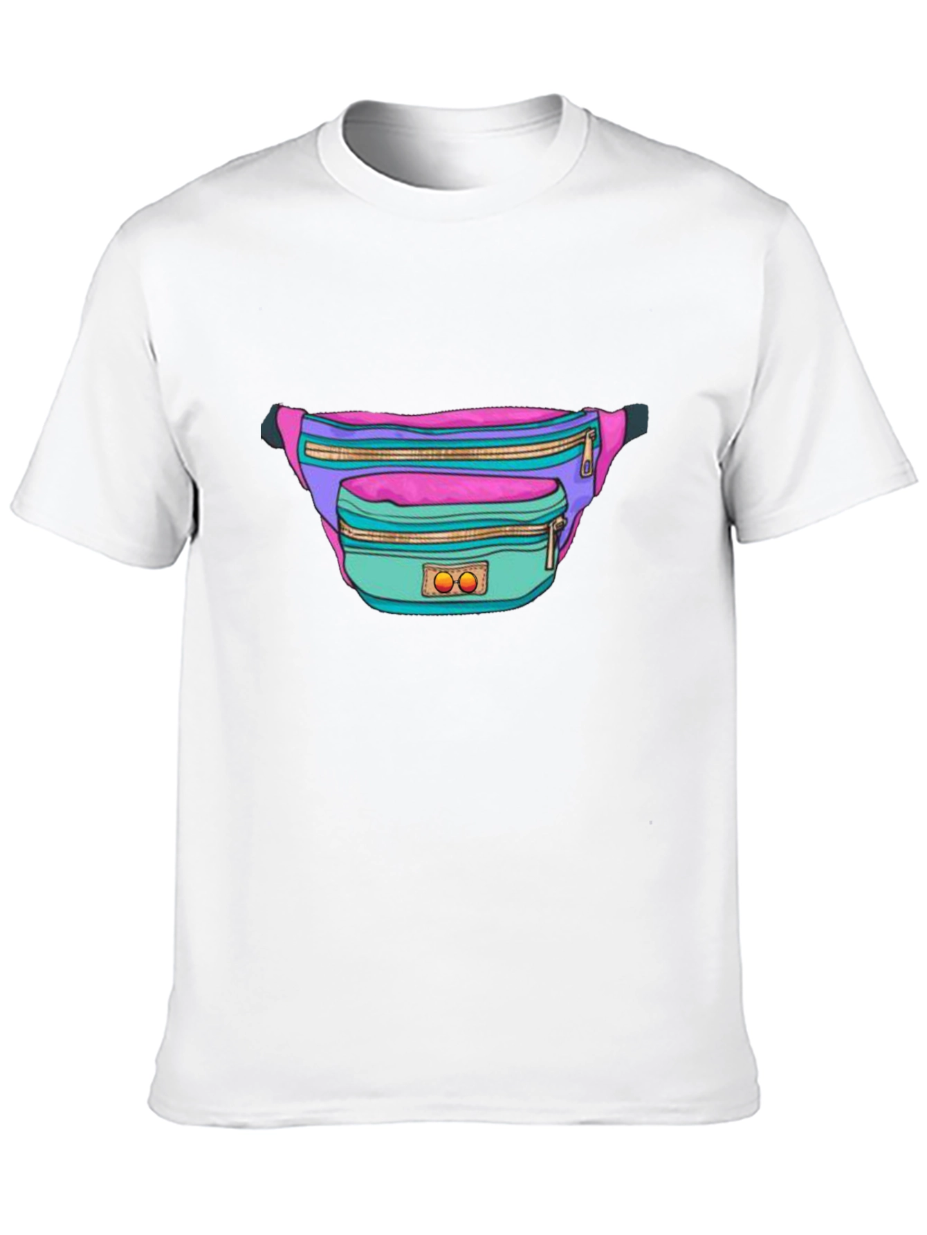 Black Retro Fanny Pack Graphic Tee - 80s/90s Style view 10