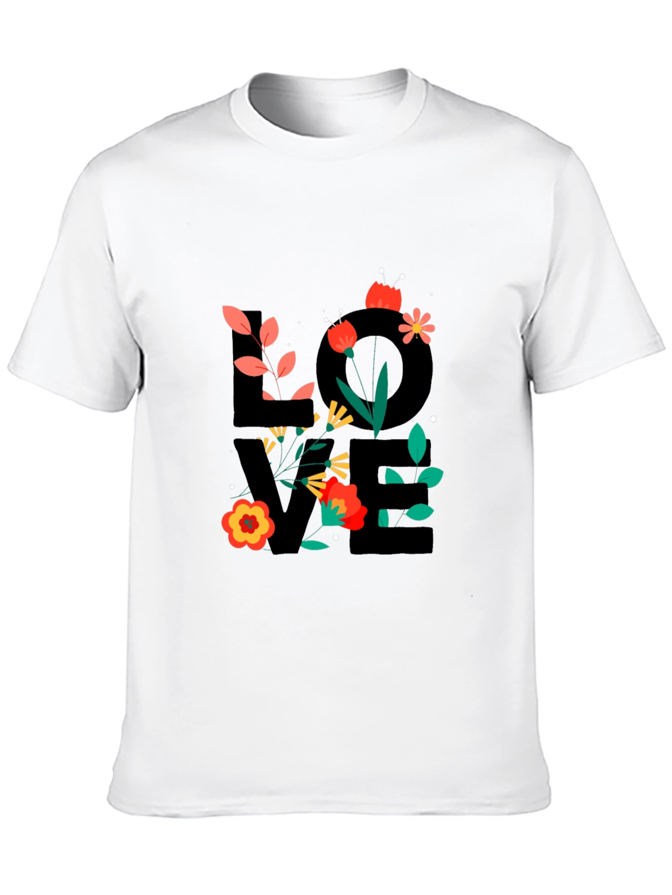 Black Floral LOVE Graphic T-Shirt - Trendy Casual Tee view 10