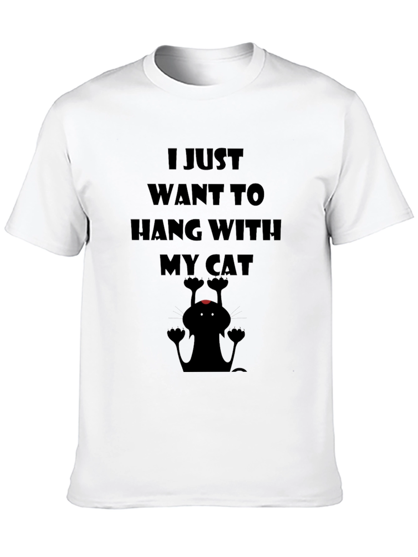 Black Hang With My Cat Graphic Tee - Black view 10
