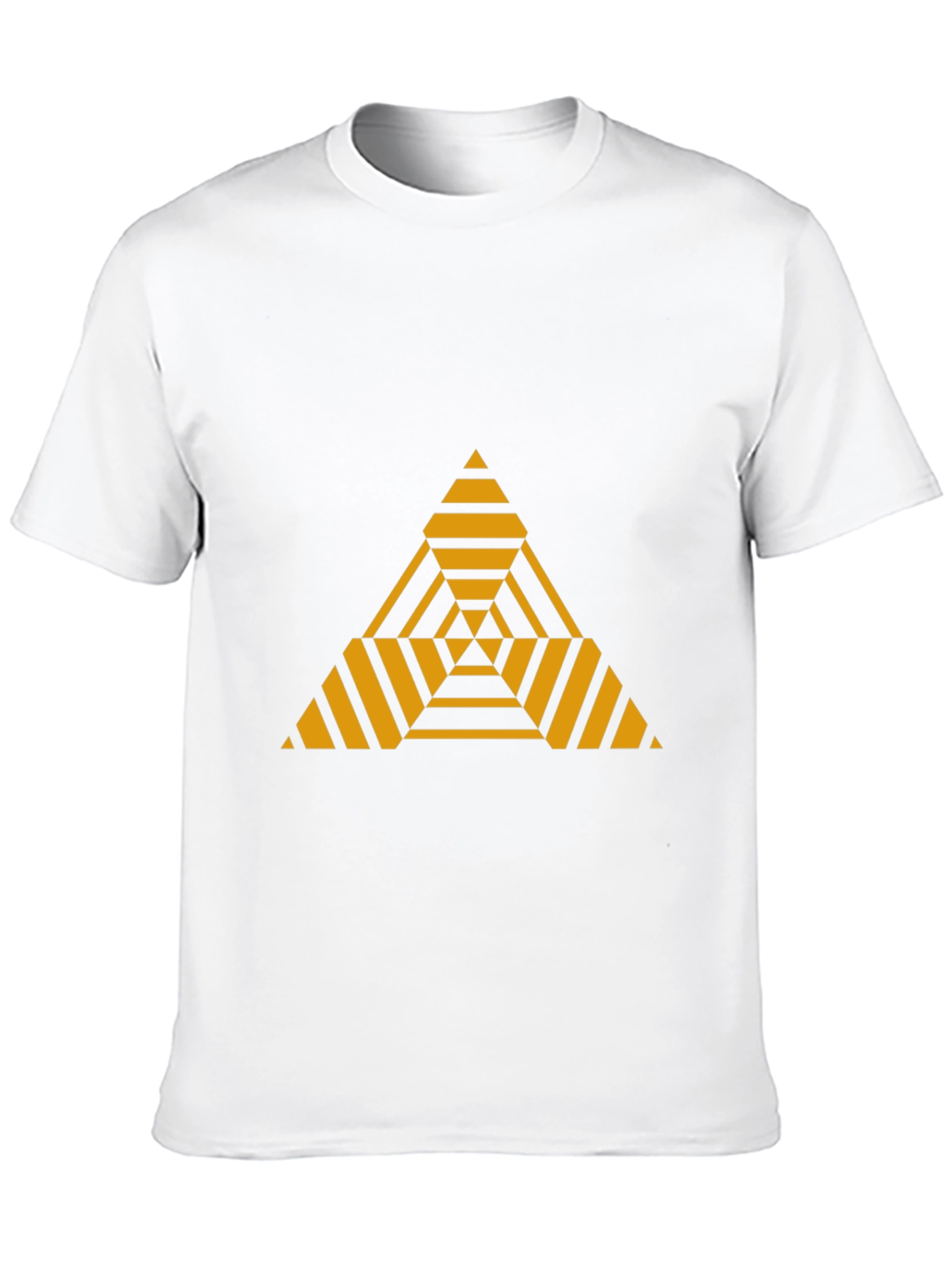 Black Geometric Triangle Graphic Tee - Modern Black T-Shirt view 10