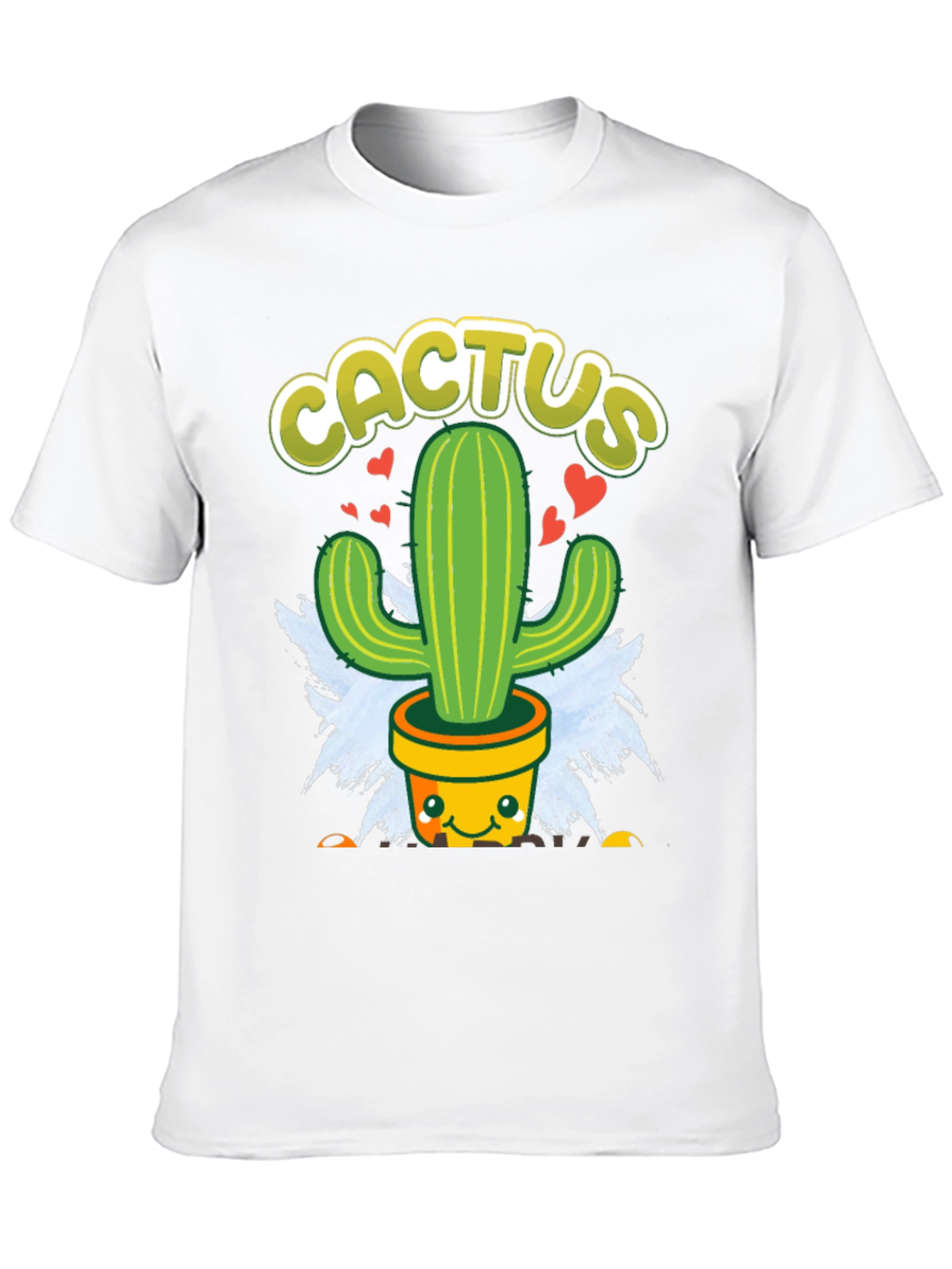 Black Cute Cactus Graphic Tee - Black Cotton T-Shirt view 10