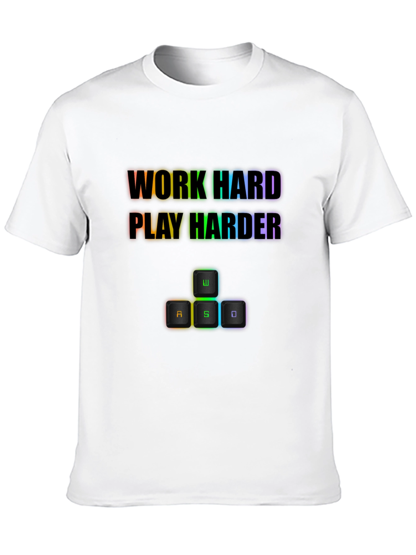 Black Work Hard Play Harder Gaming T-Shirt view 10