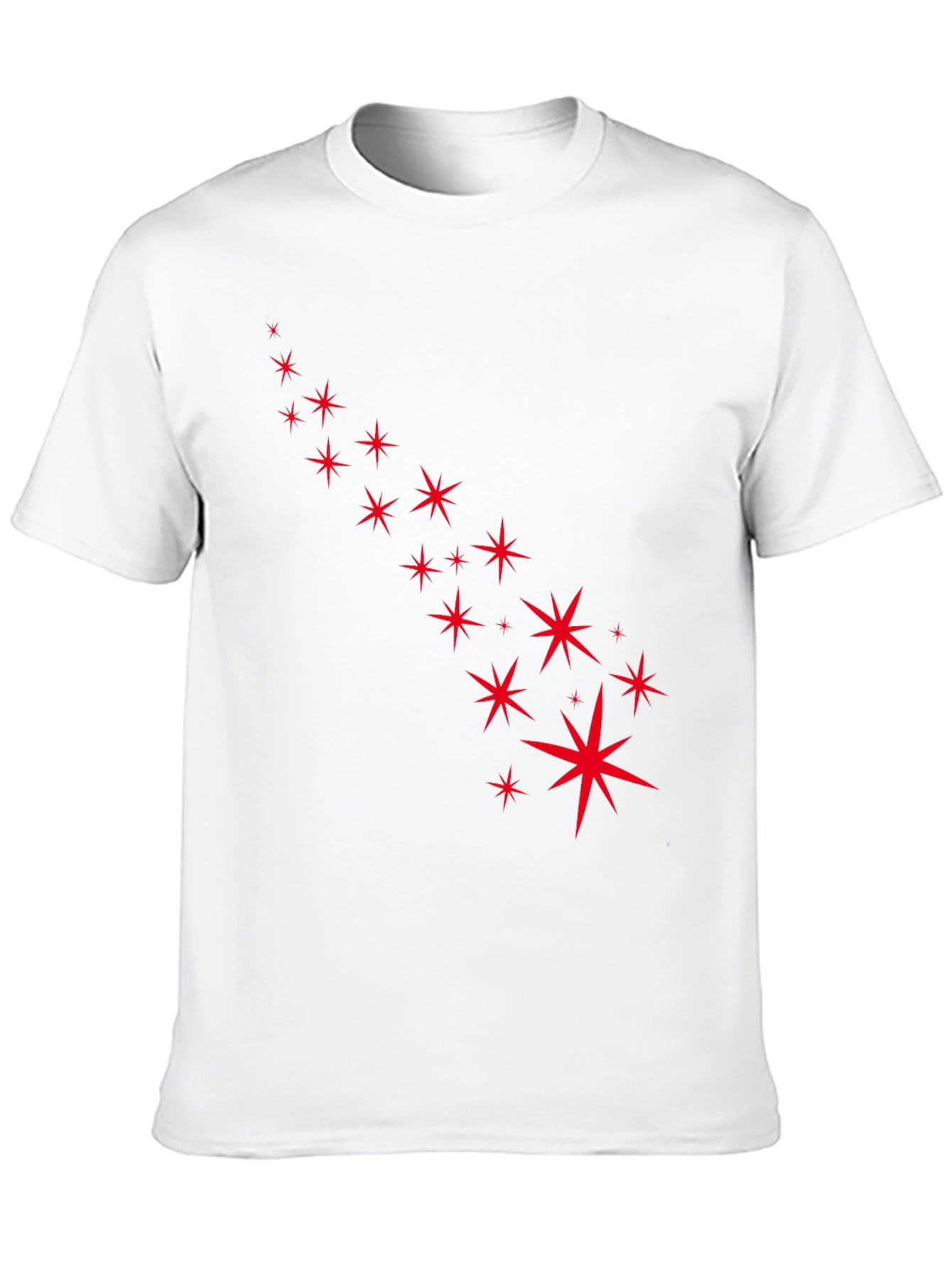 Black Stylish Black Tee with Starry Red Design view 10