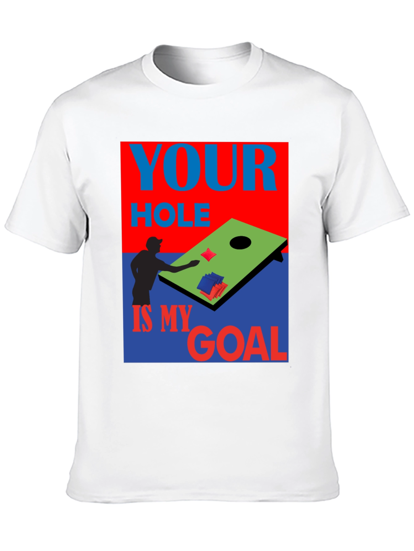 Black Cornhole T-Shirt: Your Hole is My Goal view 10