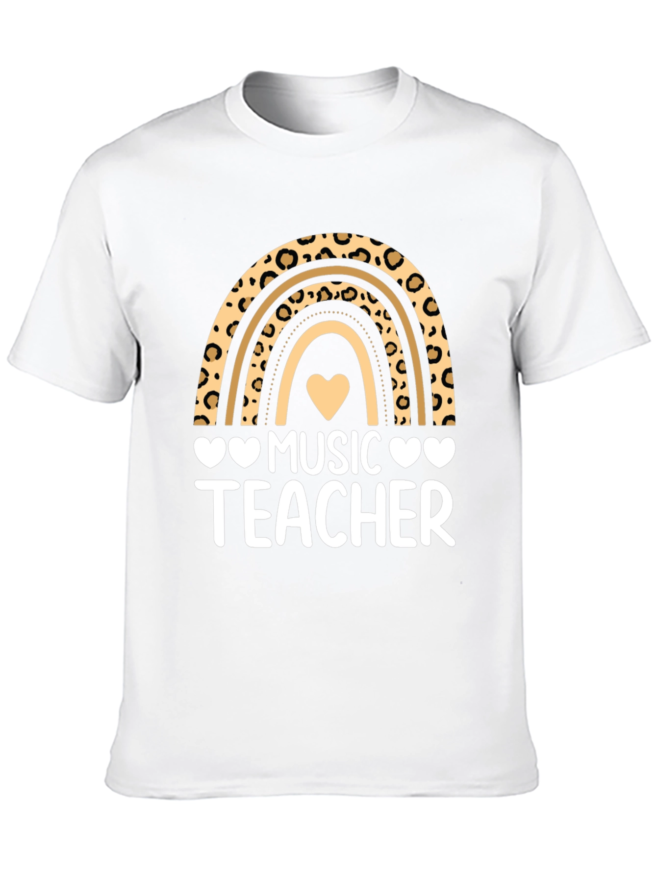 Black Music Teacher Leopard Rainbow Graphic T-Shirt view 10