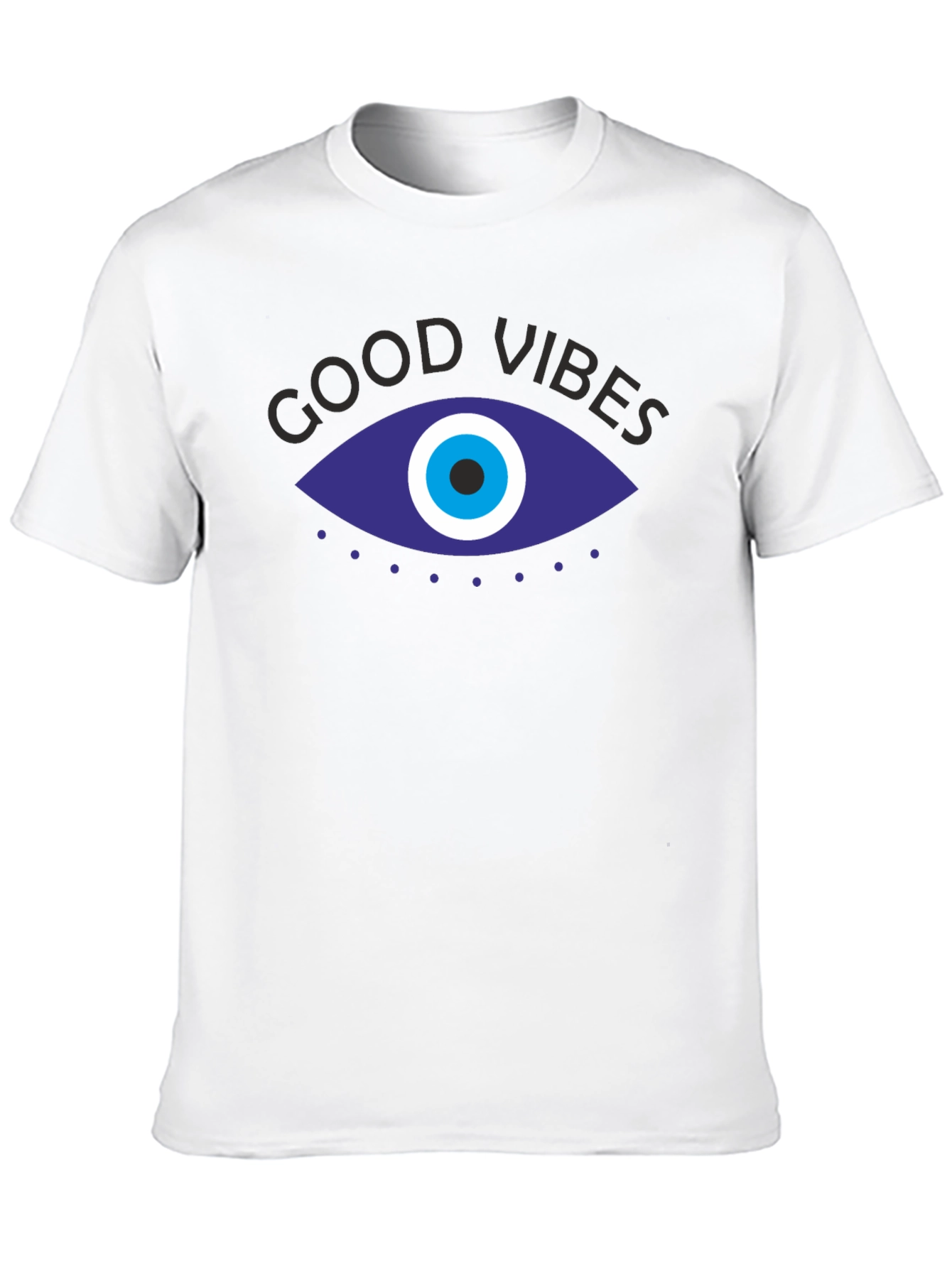 Black Good Vibes Evil Eye Graphic Tee - Black Unisex view 10