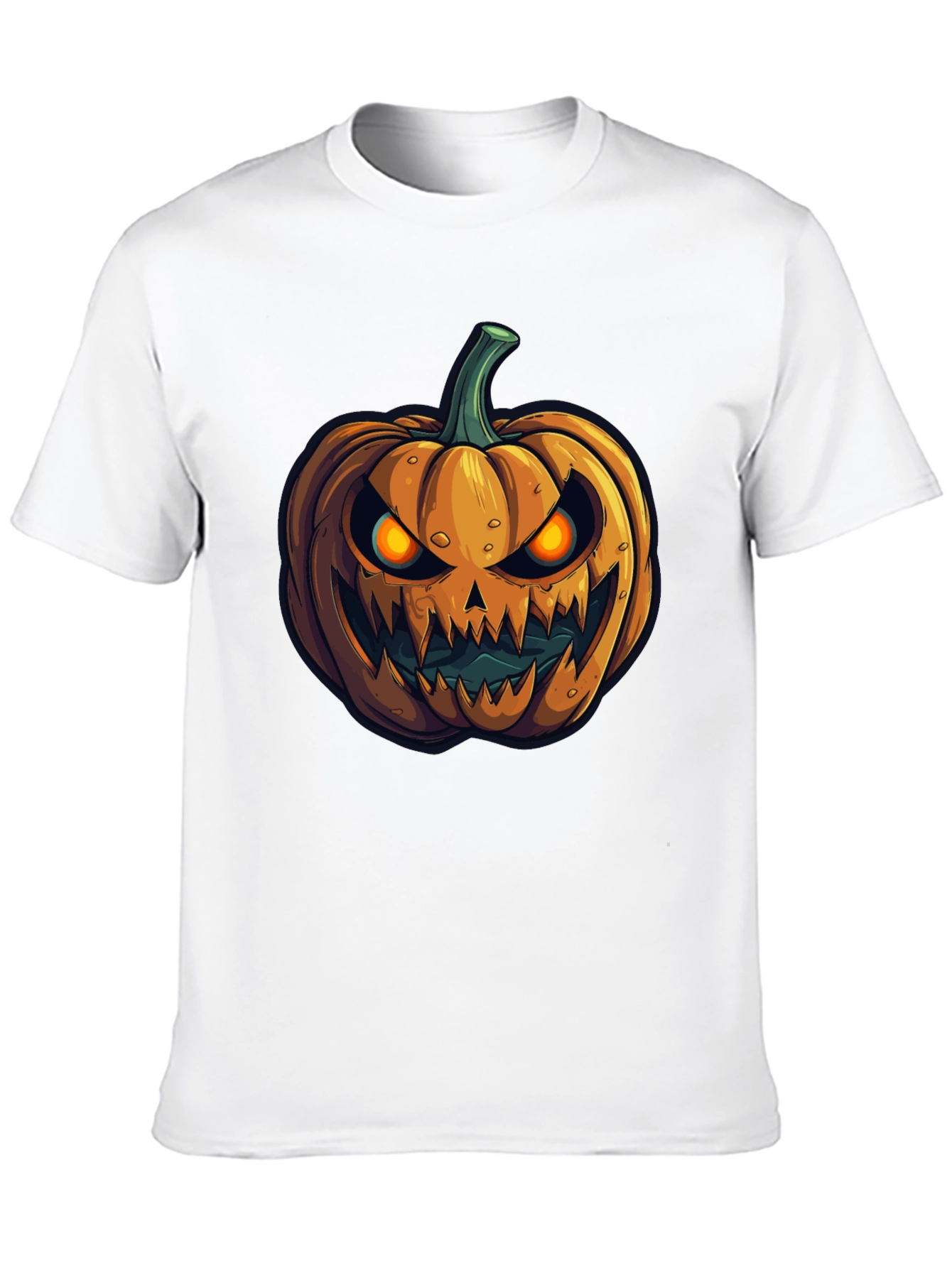 Black Halloween Pumpkin Graphic Tee - Men's Black T-Shirt view 10