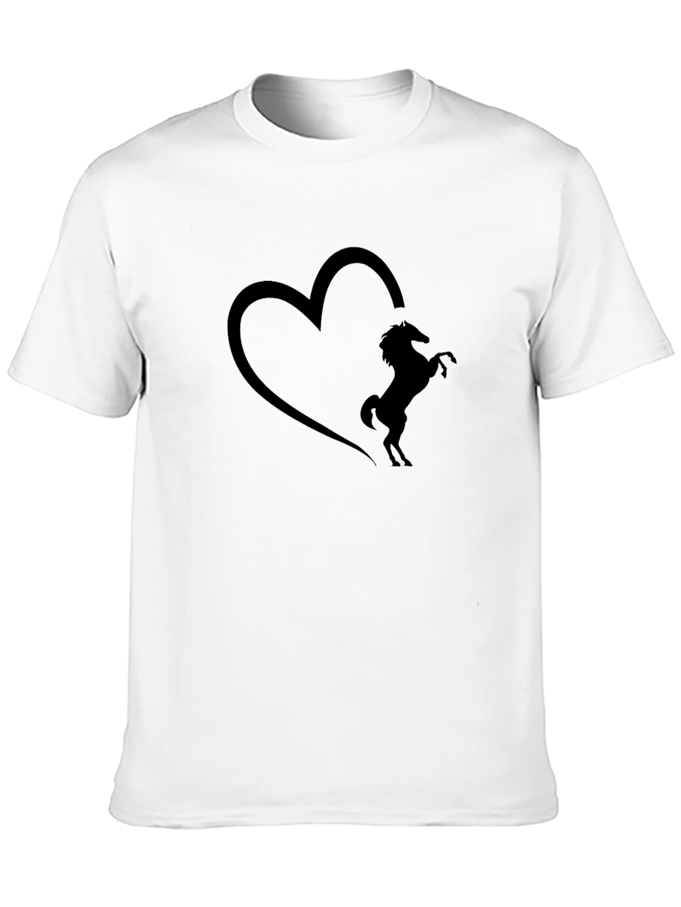 Black Heart Horse Silhouette Black T-Shirt view 10