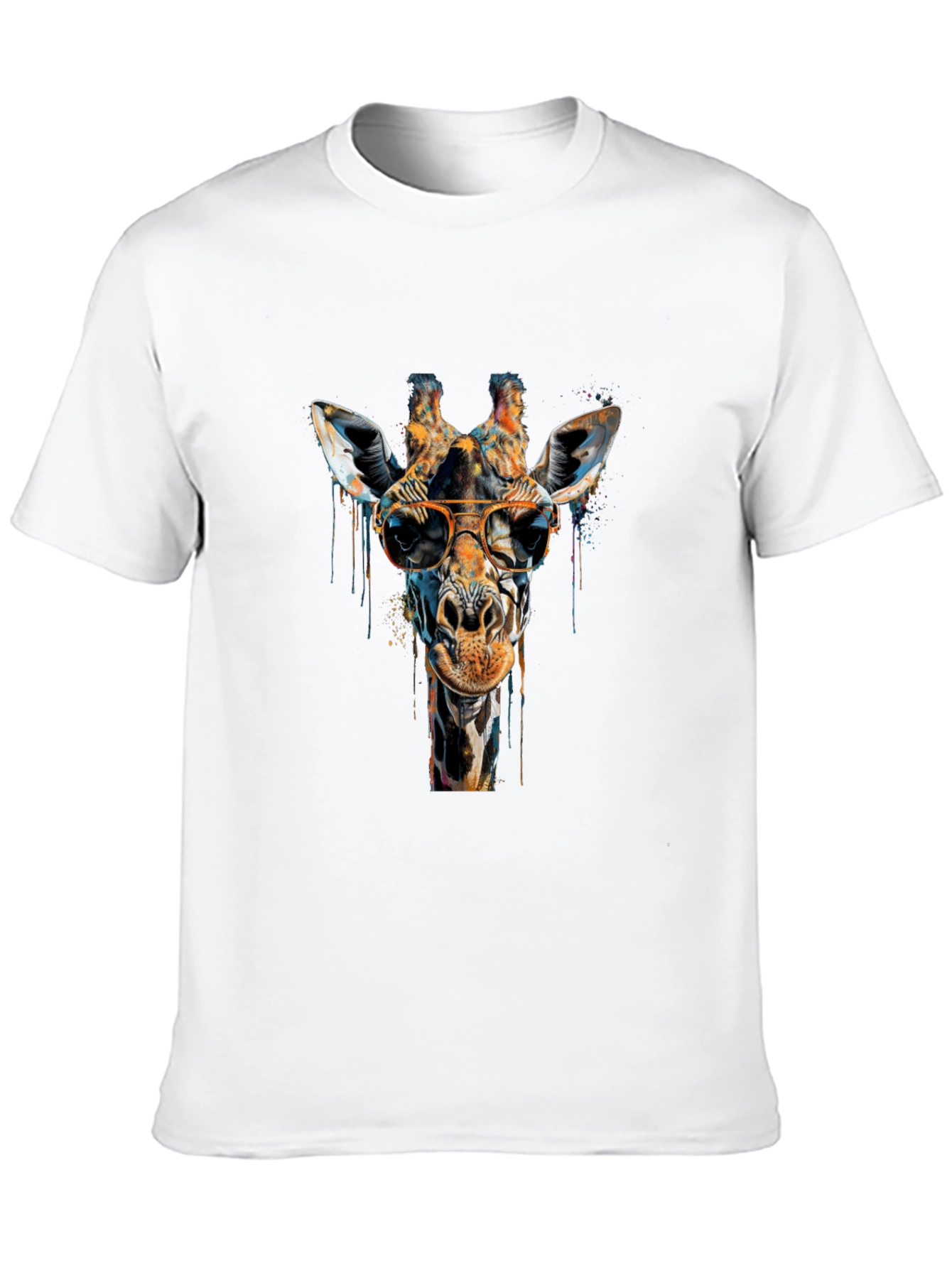 Black Cool Giraffe Graphic Tee - Unisex Black T-Shirt view 10