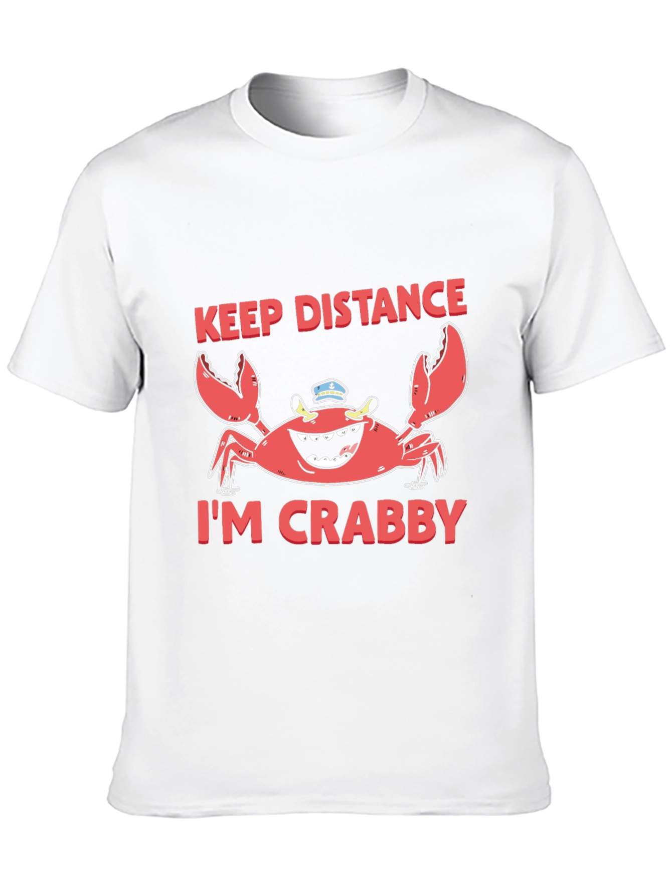 Black Keep Distance I'm Crabby Funny Graphic T-Shirt view 10