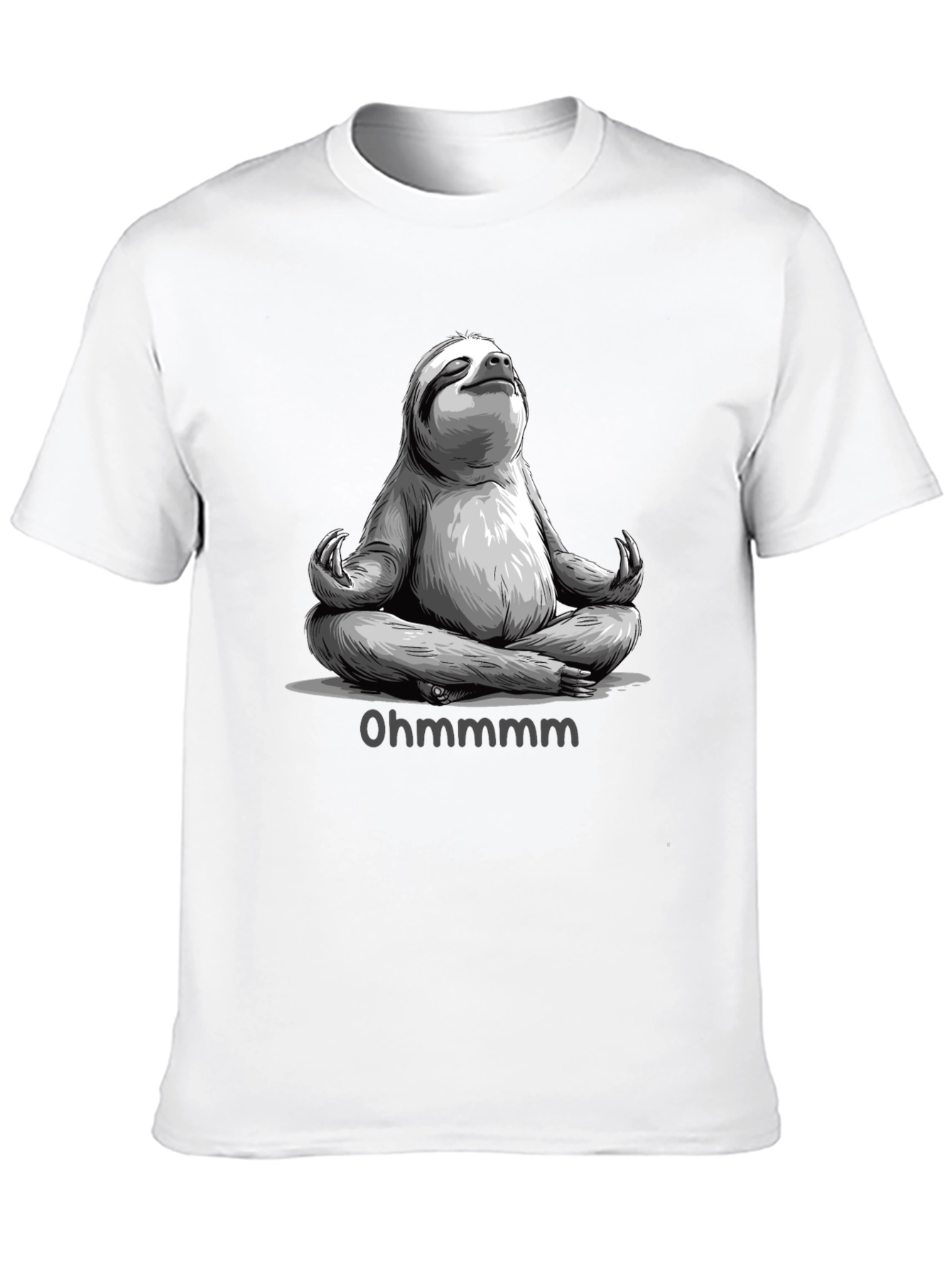 Black Meditating Sloth T-Shirt - Ohm Funny Yoga Tee view 10