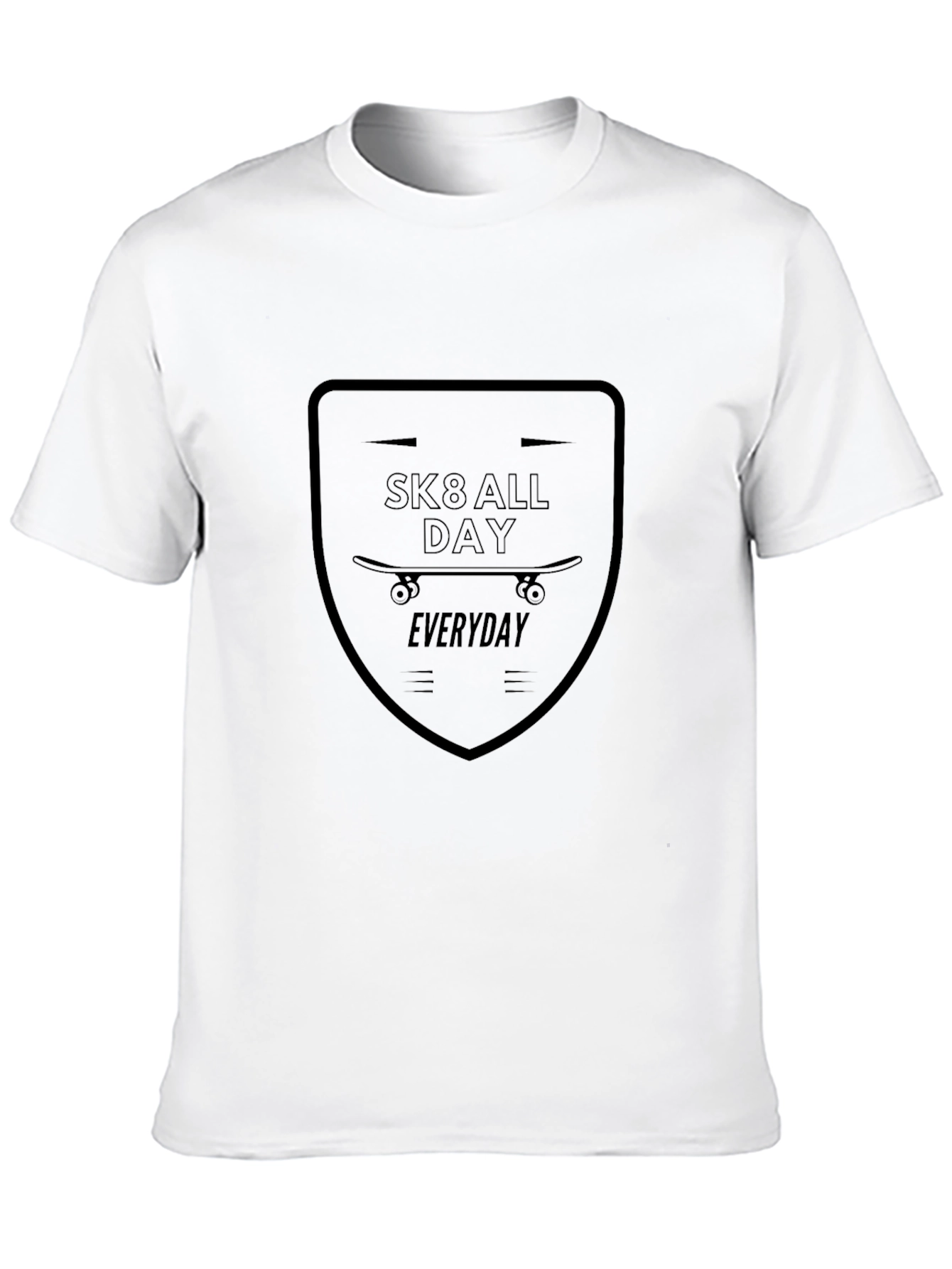 Black Skate All Day T-Shirt - Everyday Skateboarding Tee view 10