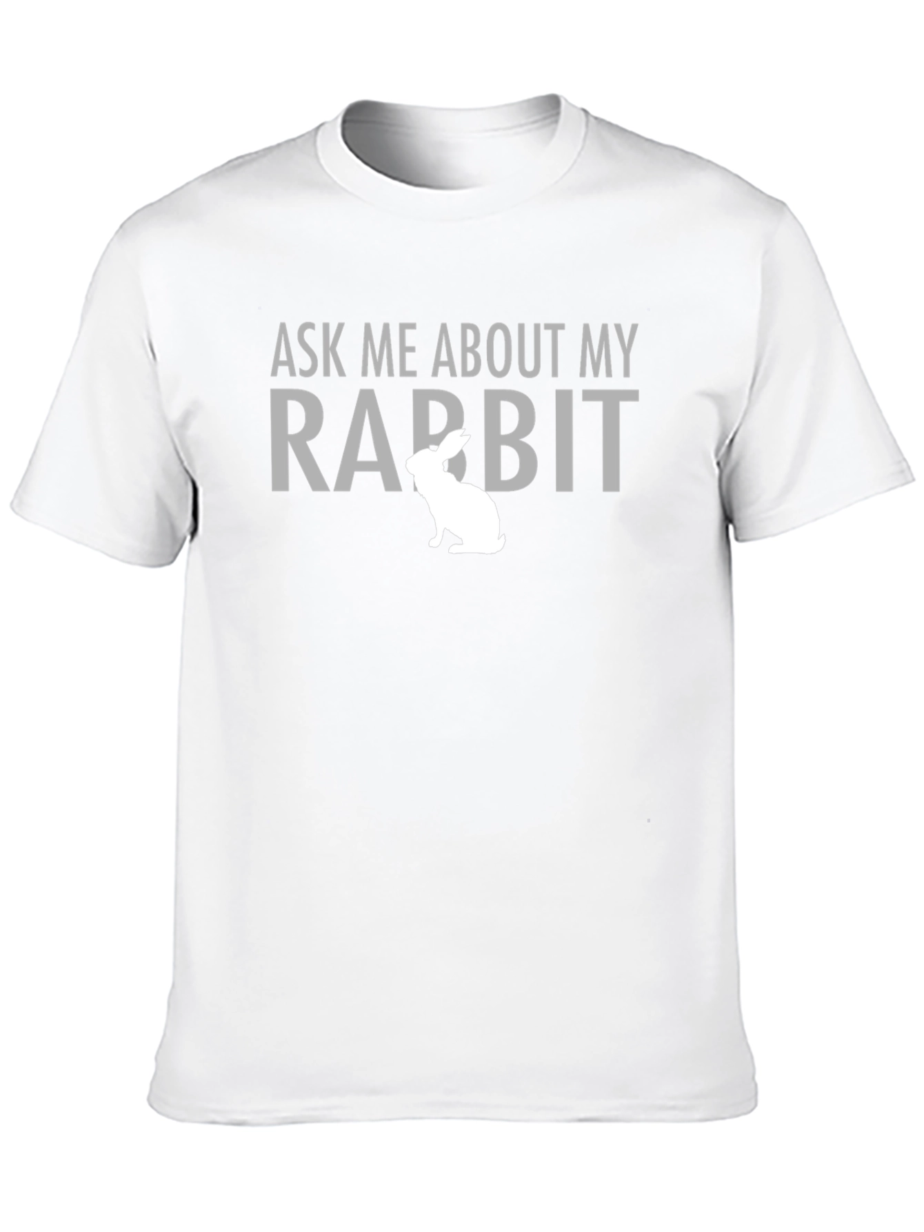 Black Ask Me About My Rabbit T-Shirt - Black Cotton Graphic Tee view 10
