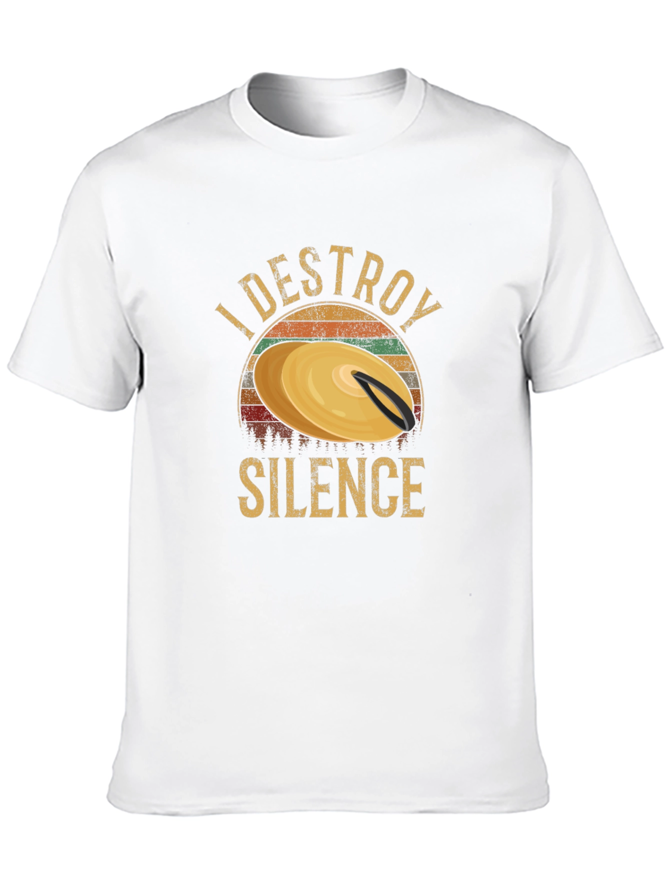 Black I Destroy Silence Drummer T-Shirt view 10