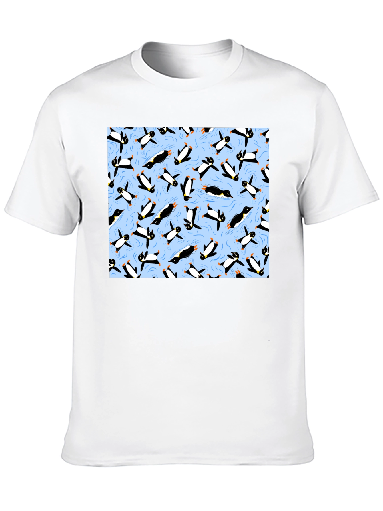 Black Penguin Print Black T-Shirt view 10