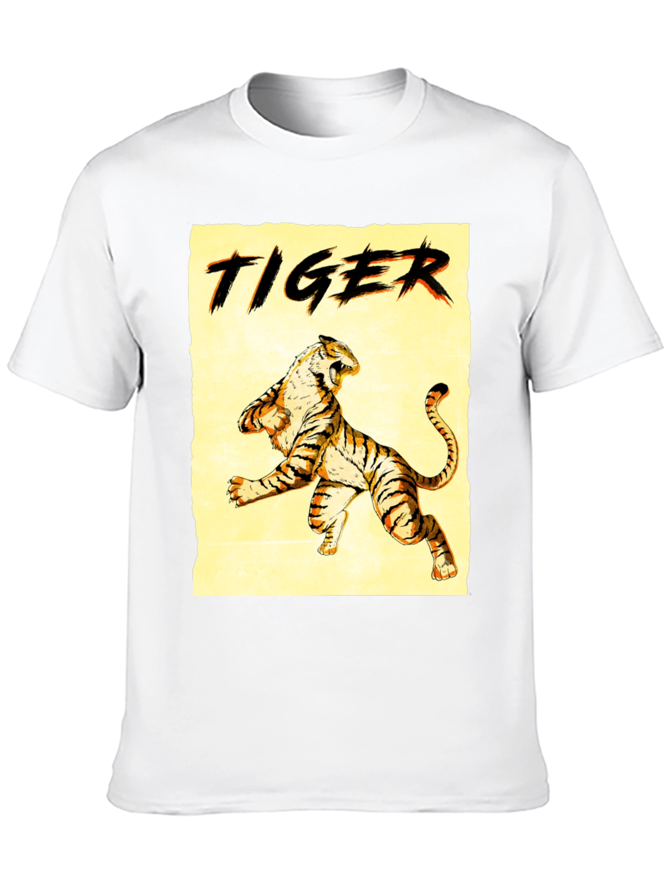 Black Tiger Graphic Print Crew Neck T-Shirt view 10