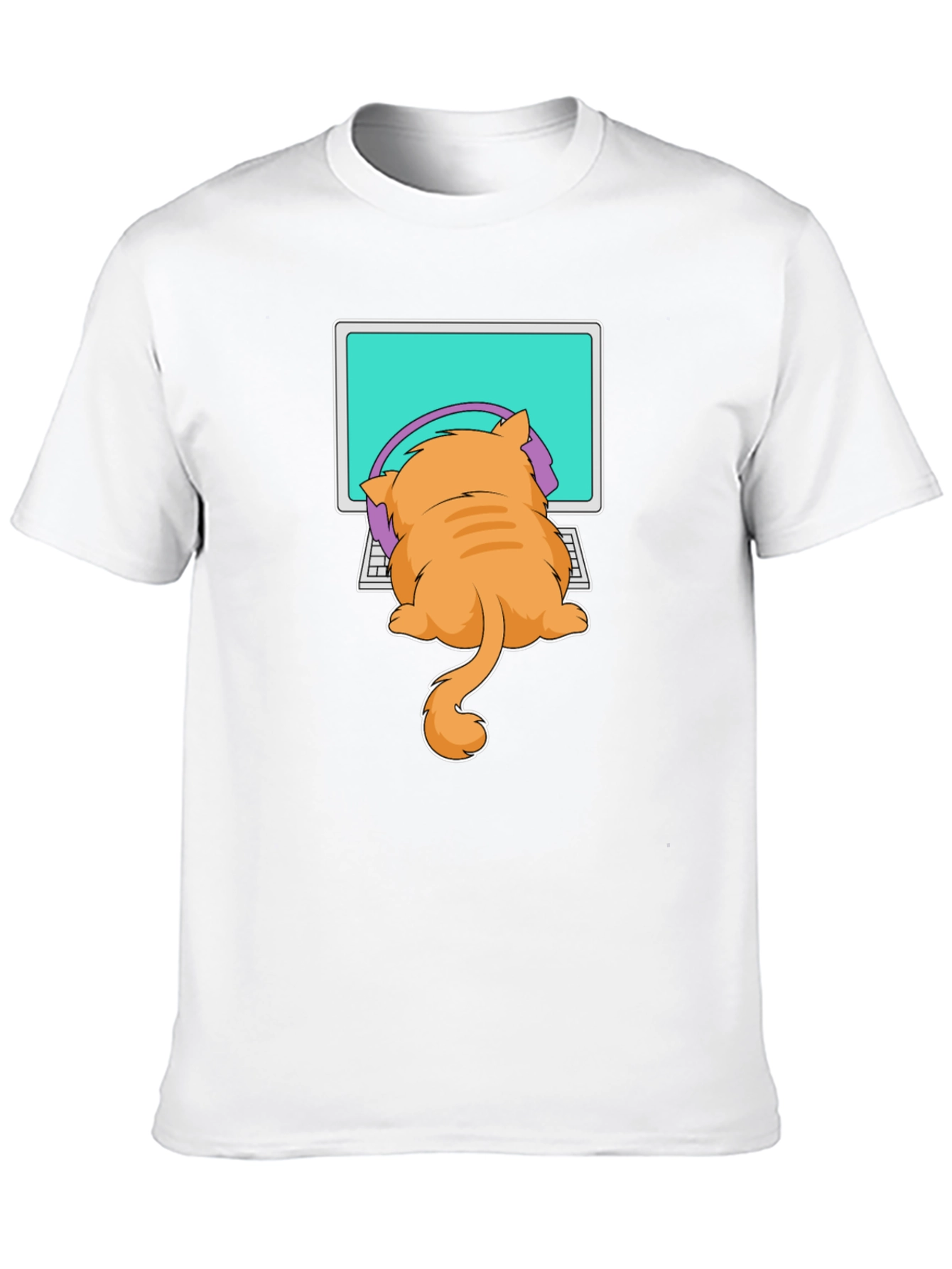 Black Cat Gamer T-Shirt - Funny Kitten Computer Tee view 10