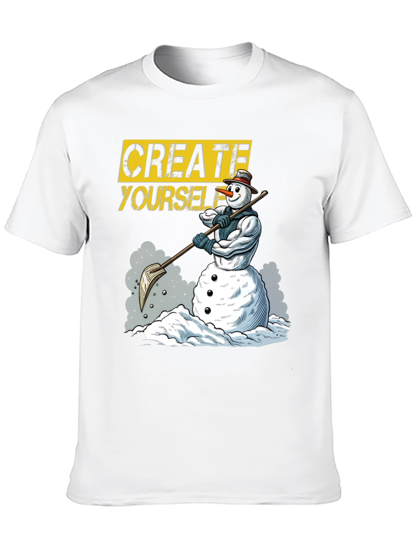 Black Create Yourself Graphic Tee - Snowman Design view 10