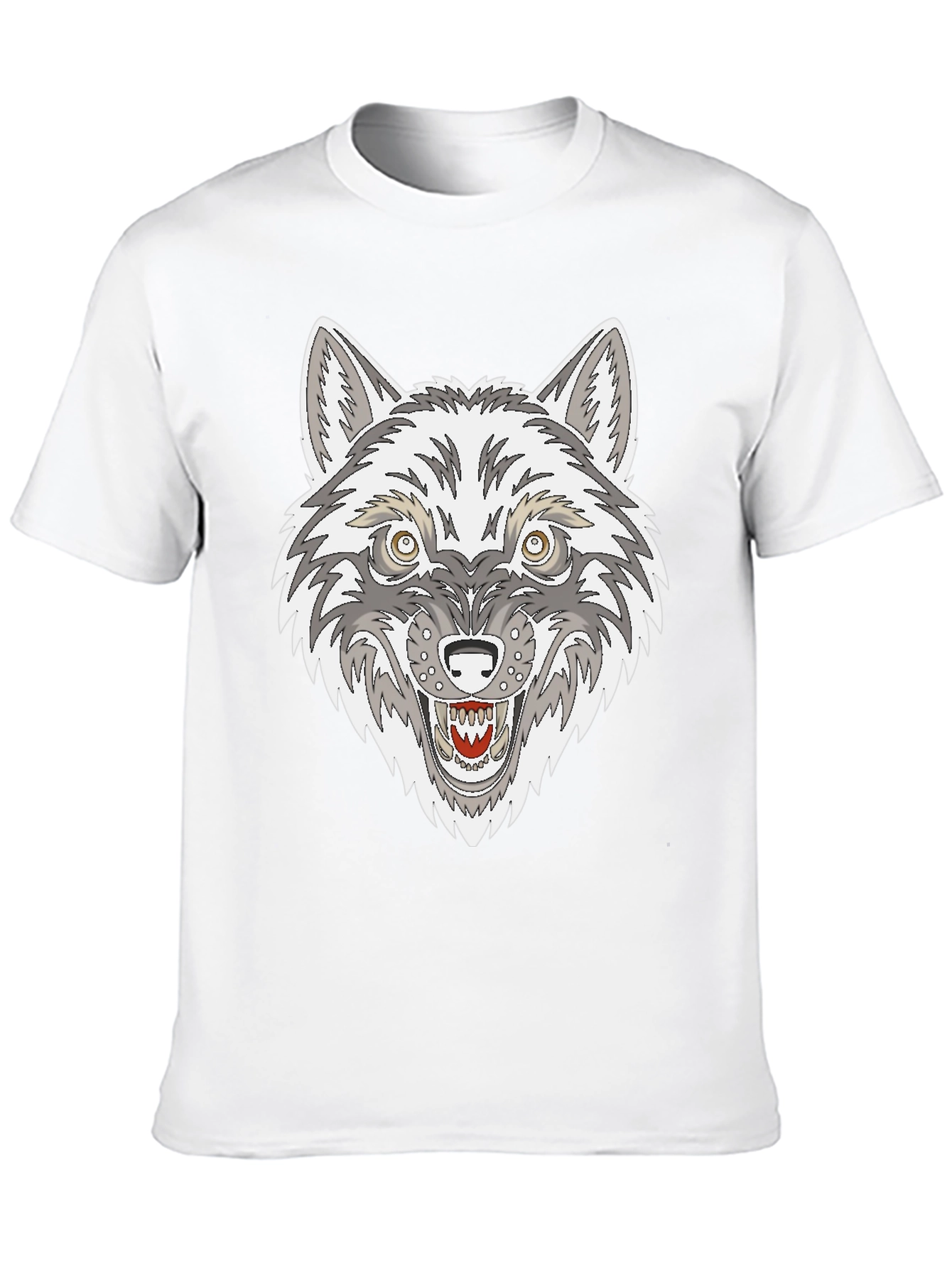 Black Wolf Graphic Print Black T-Shirt view 10
