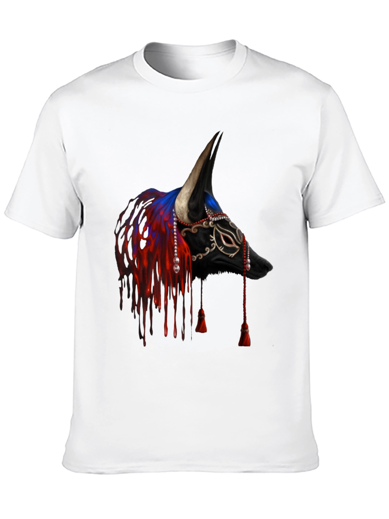 Black Black Bull Mask T-Shirt - Unique Graphic Tee view 10
