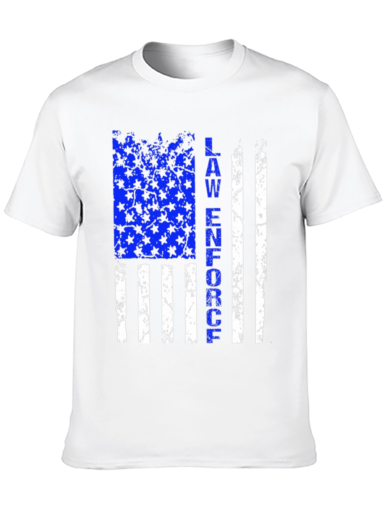 Black Law Enforcement Flag Graphic T-Shirt - Thin Blue Line Support view 10