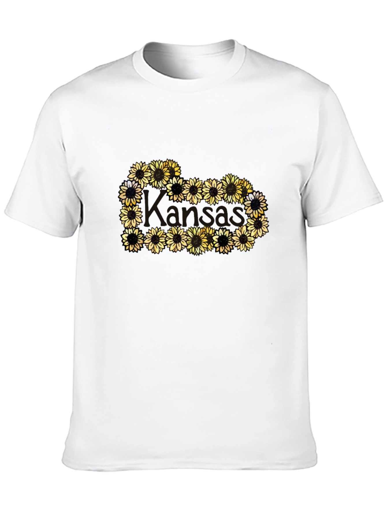 Black Sunflower Heart Graphic Black T-Shirt view 10