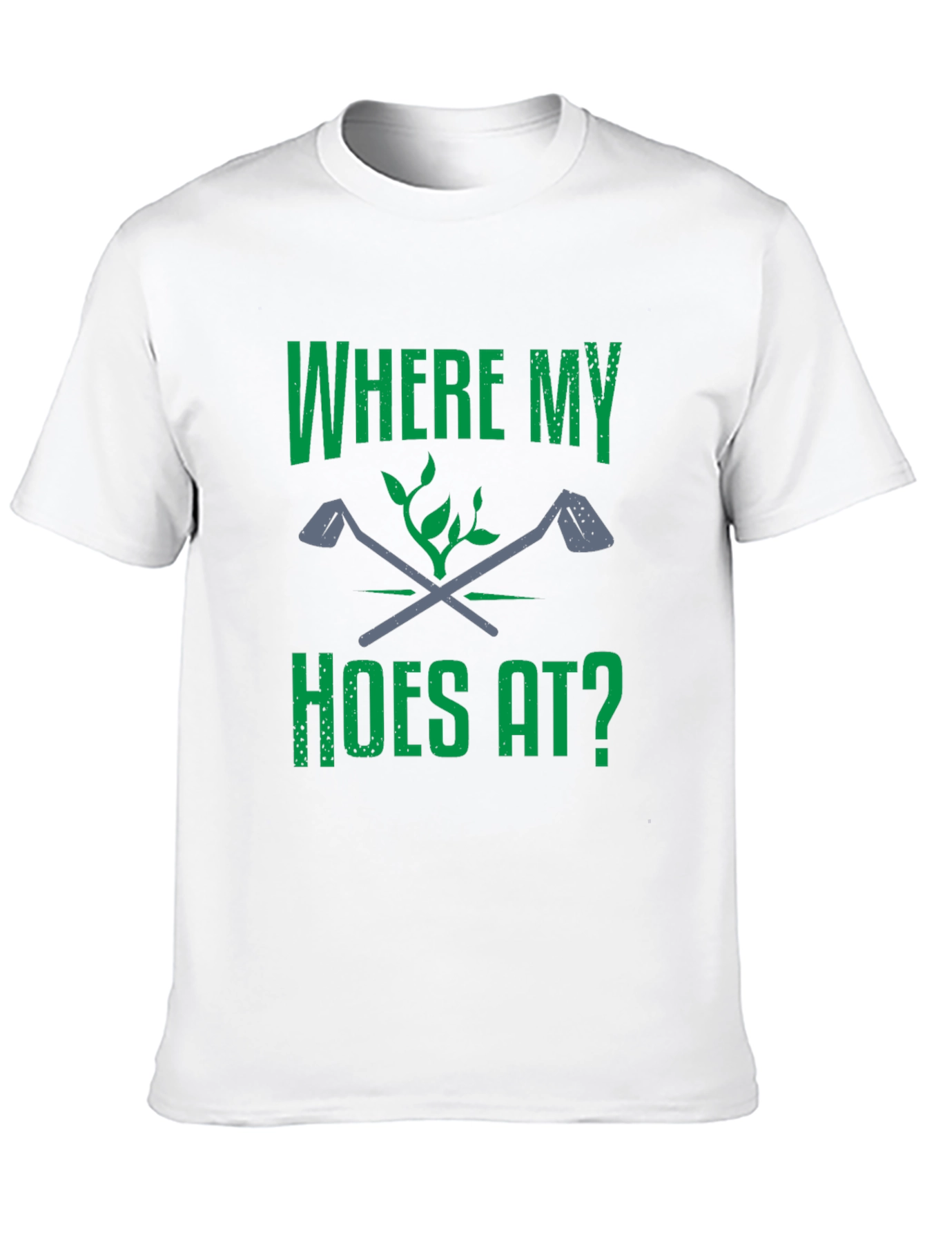 Black Where My Hoes At? Golf T-Shirt - Funny Golfing Tee view 10